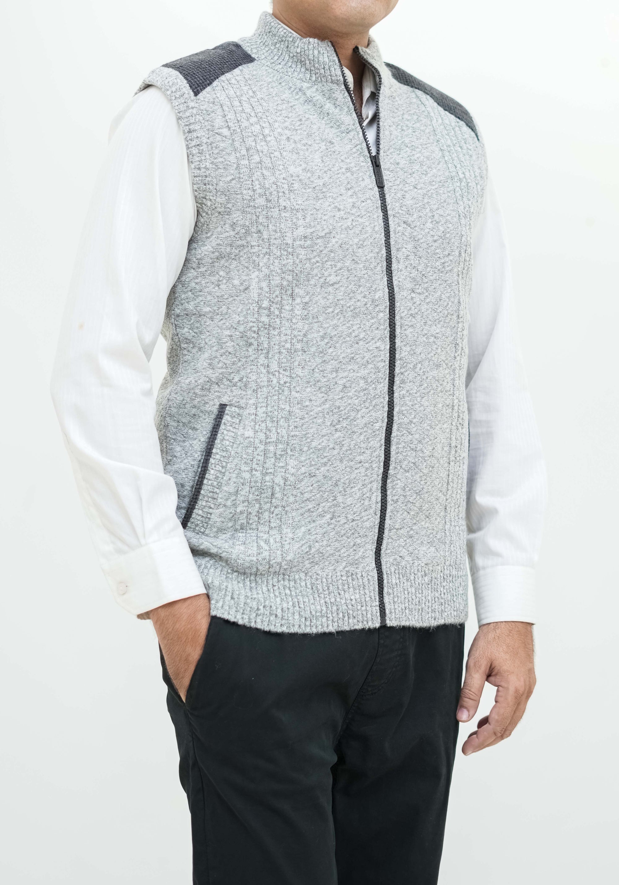 Soft Acrylic Wool Sleeveless Zipper