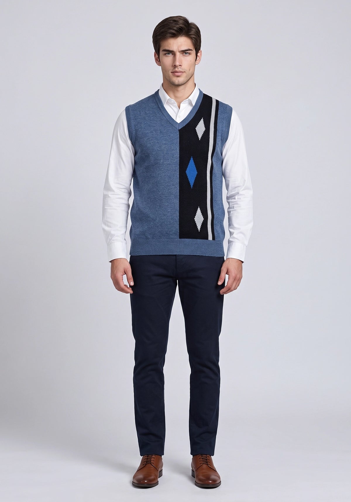 100% Lambswool Rhapsody Blue Sleeveless