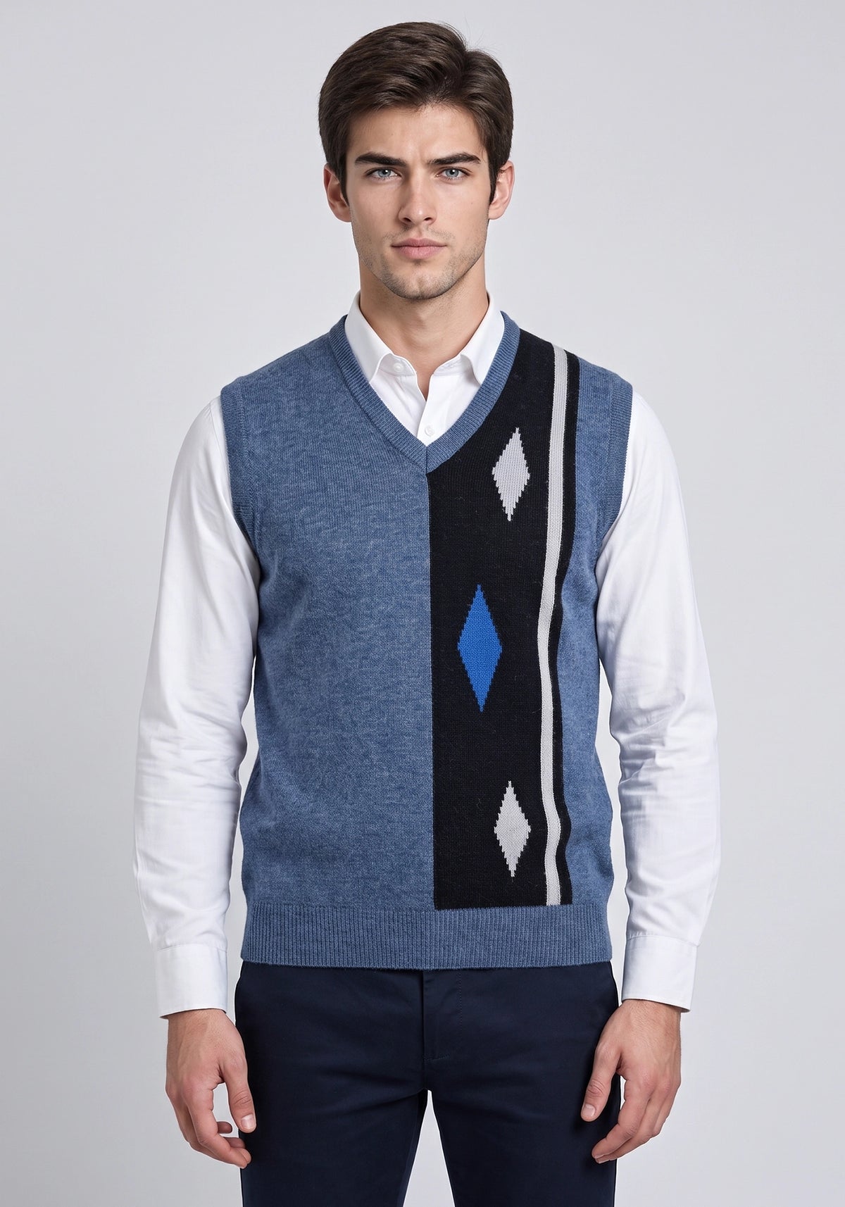 100% Lambswool Rhapsody Blue Sleeveless