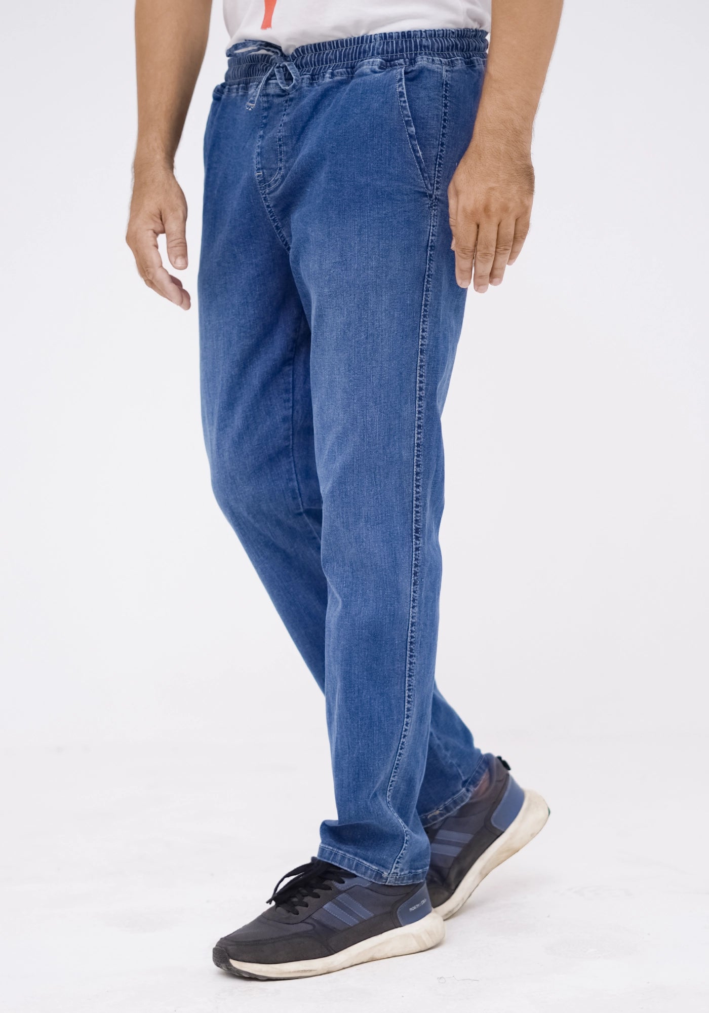 Men Relaxed Fit Drawstring Denim Jogger