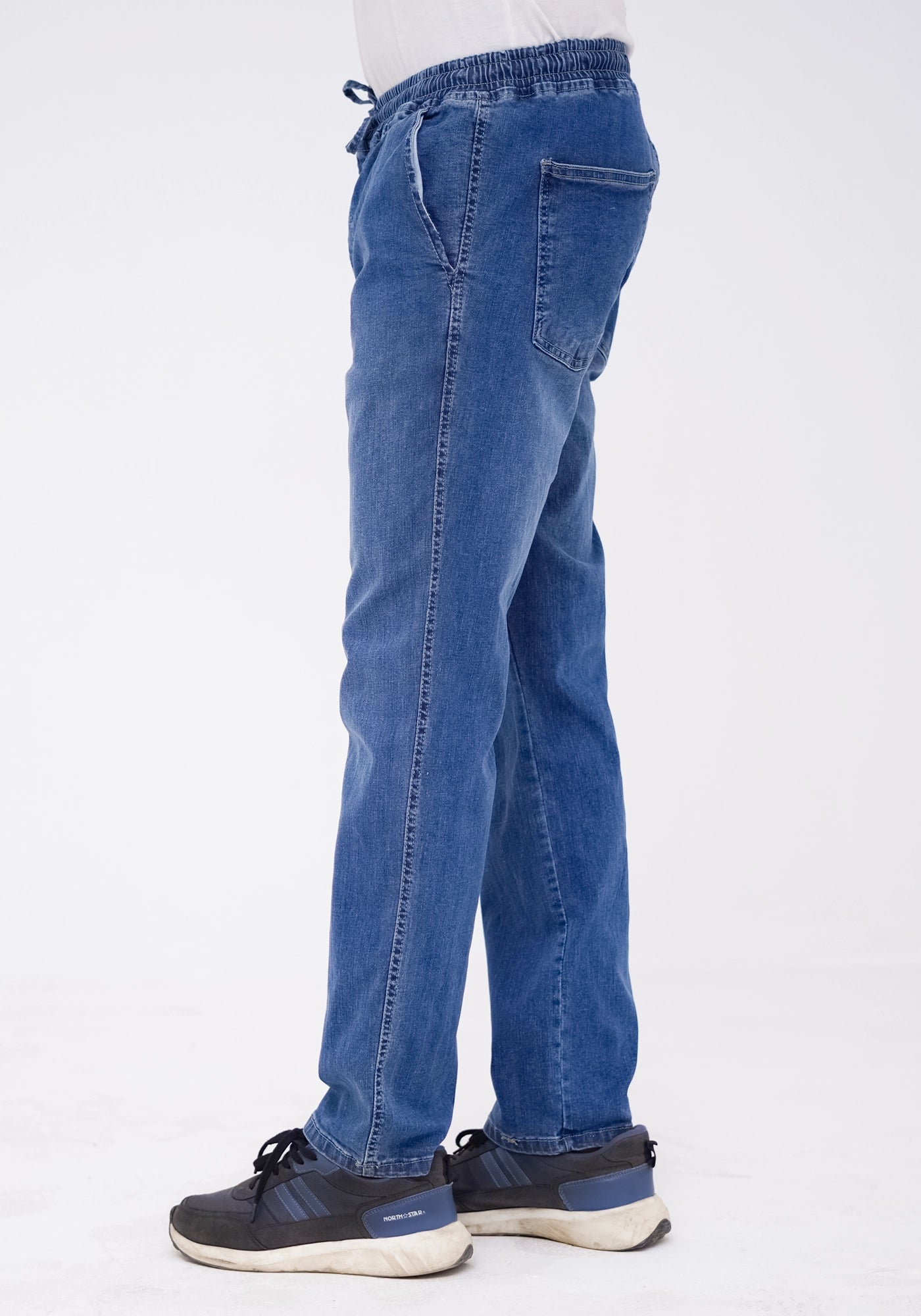 Men Relaxed Fit Drawstring Denim Jogger