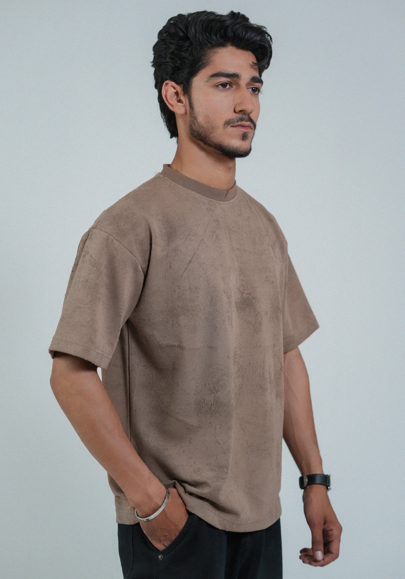 Cotton Round Neck Drop Shoulder T-Shirt