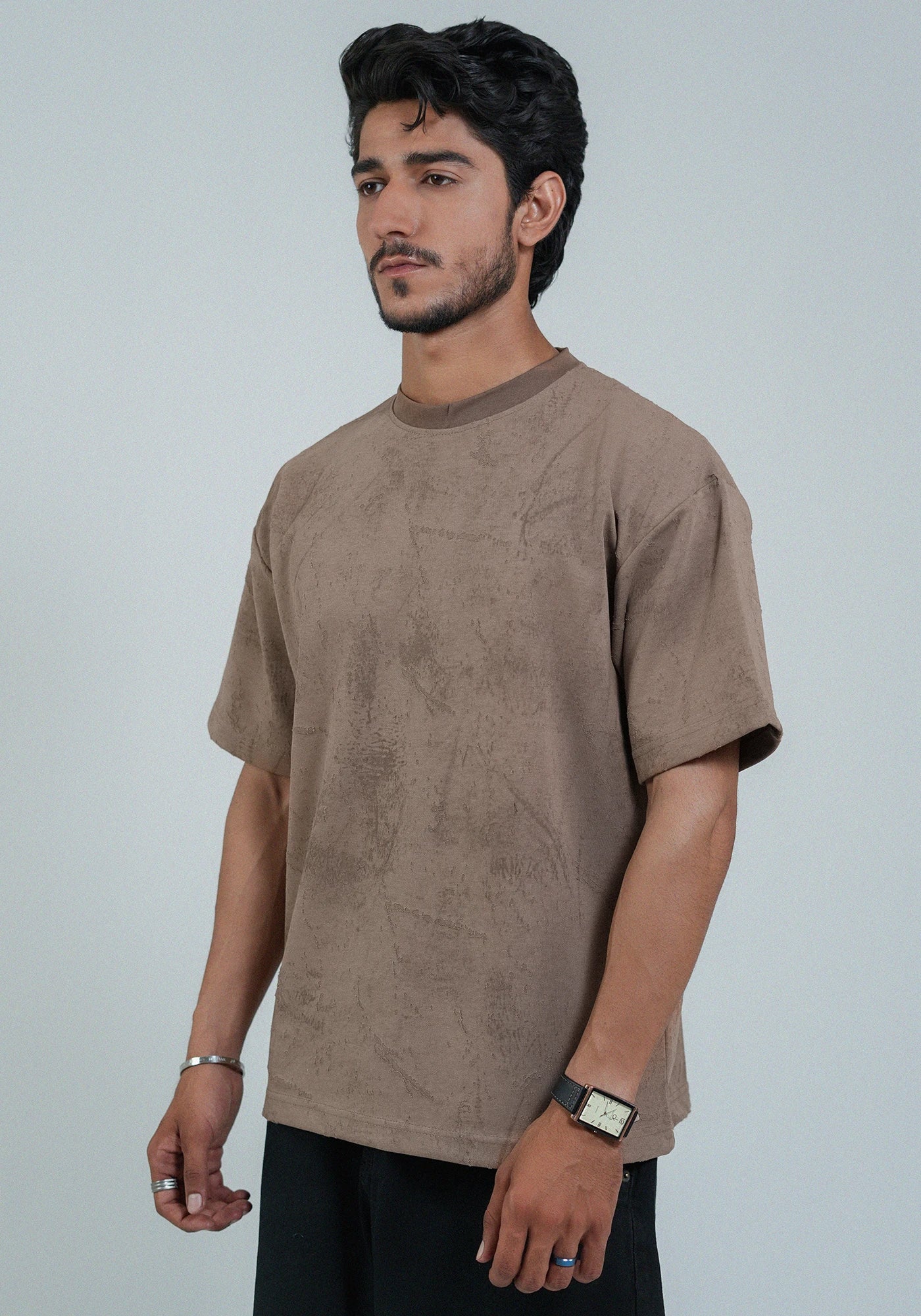 Cotton Round Neck Drop Shoulder T-Shirt