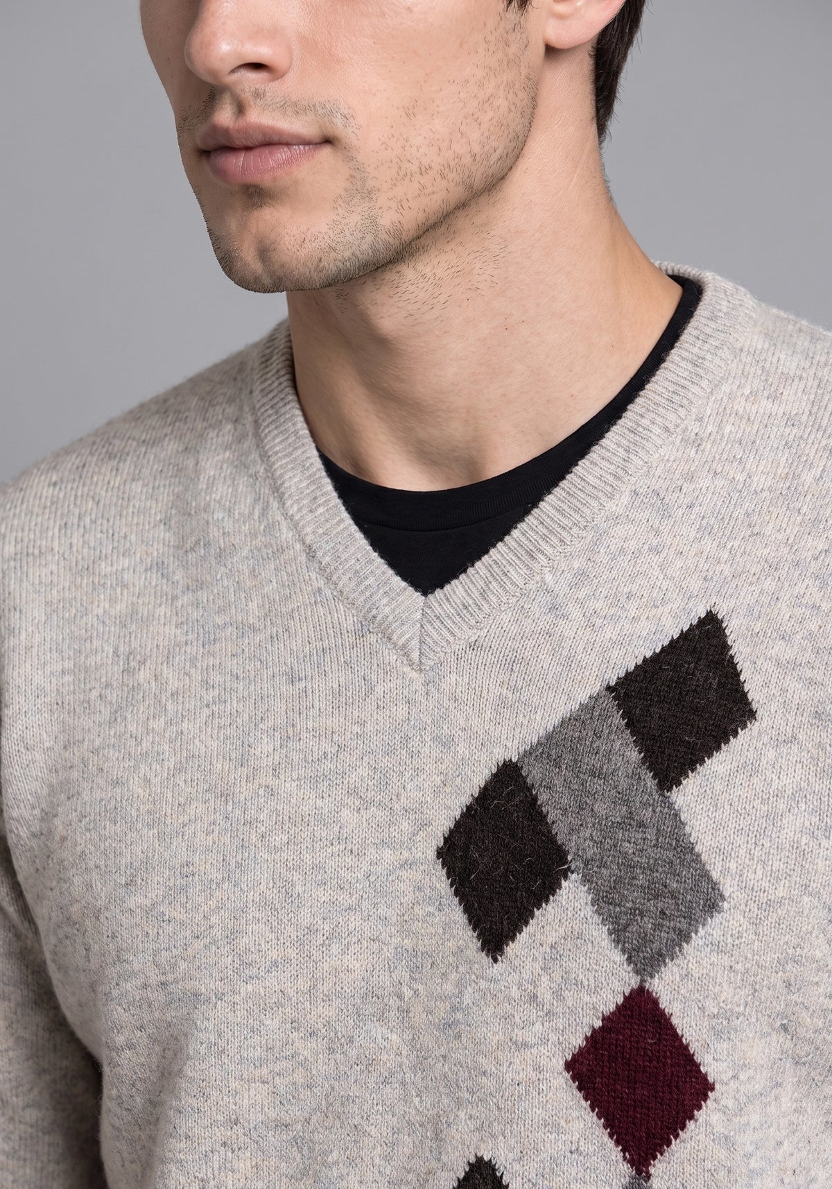 100% Lambswool Lt Beige Viso Pullover