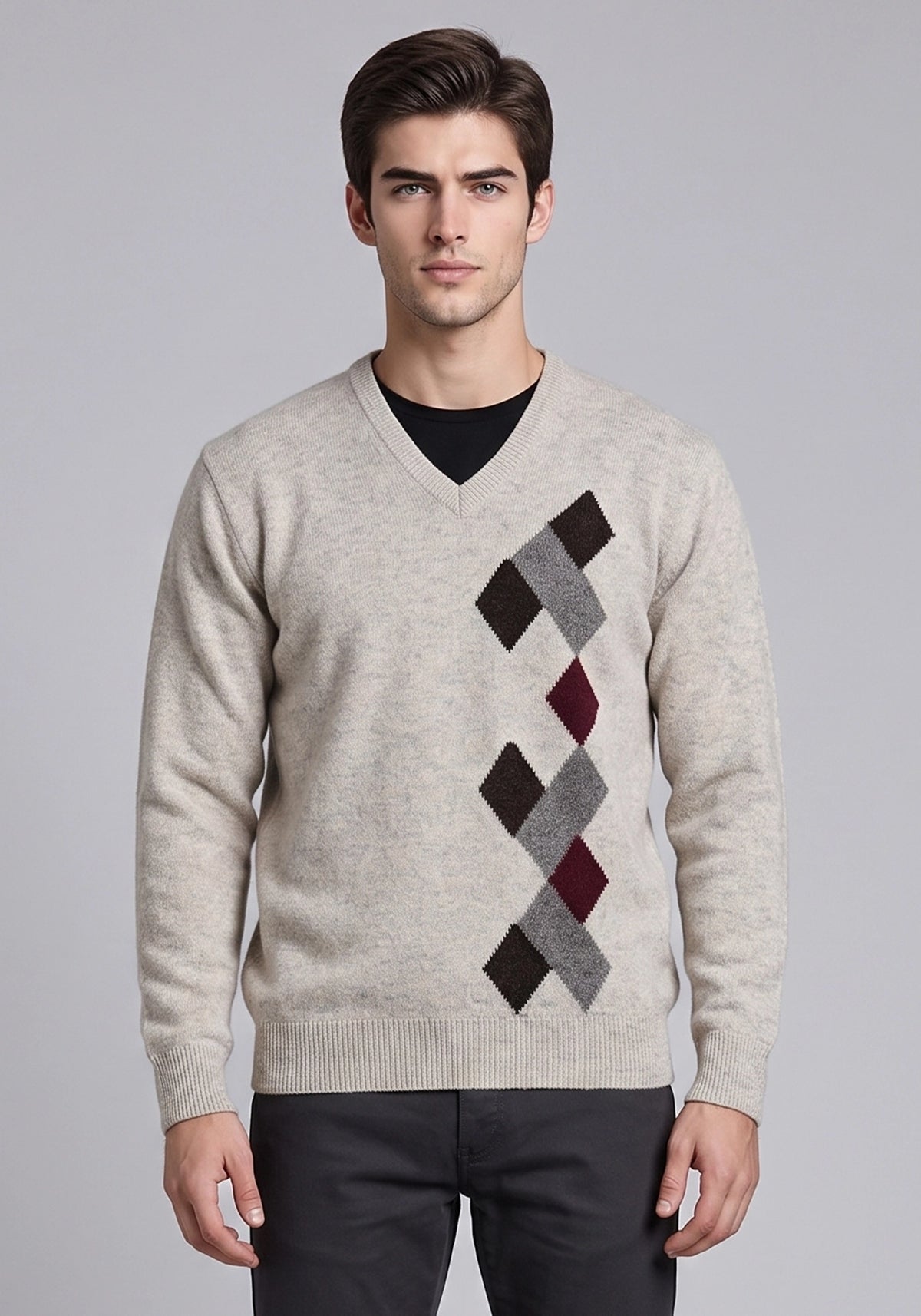 100% Lambswool Lt Beige Viso Pullover