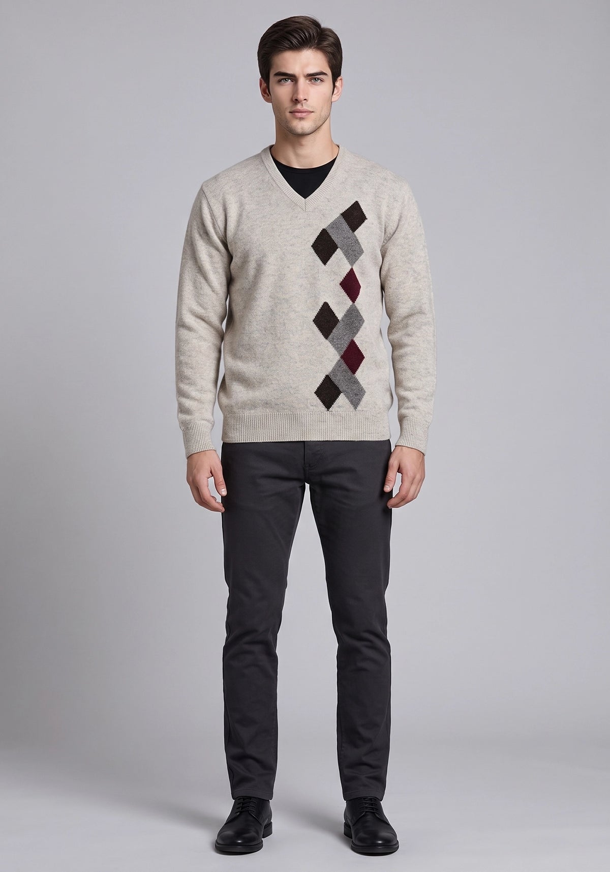 100% Lambswool Lt Beige Viso Pullover
