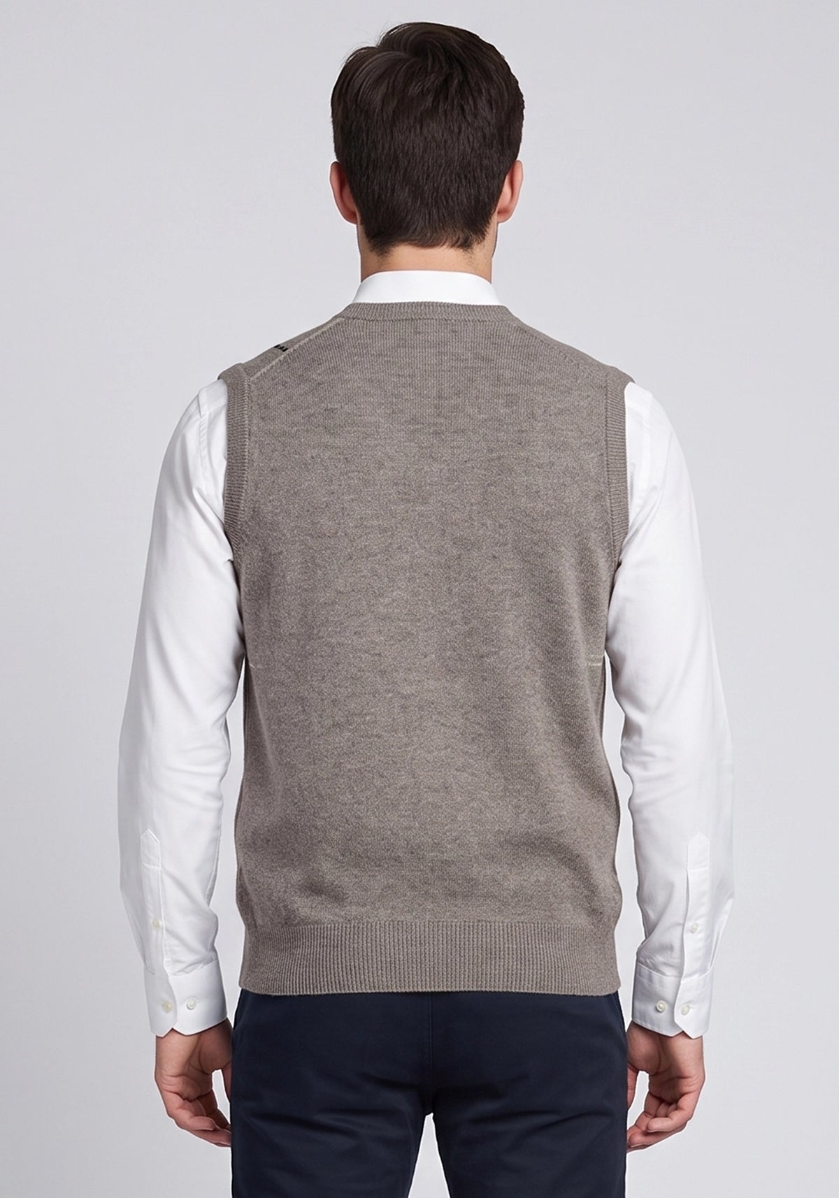 100% Lambswool Lt Brown Mix Sleeveless
