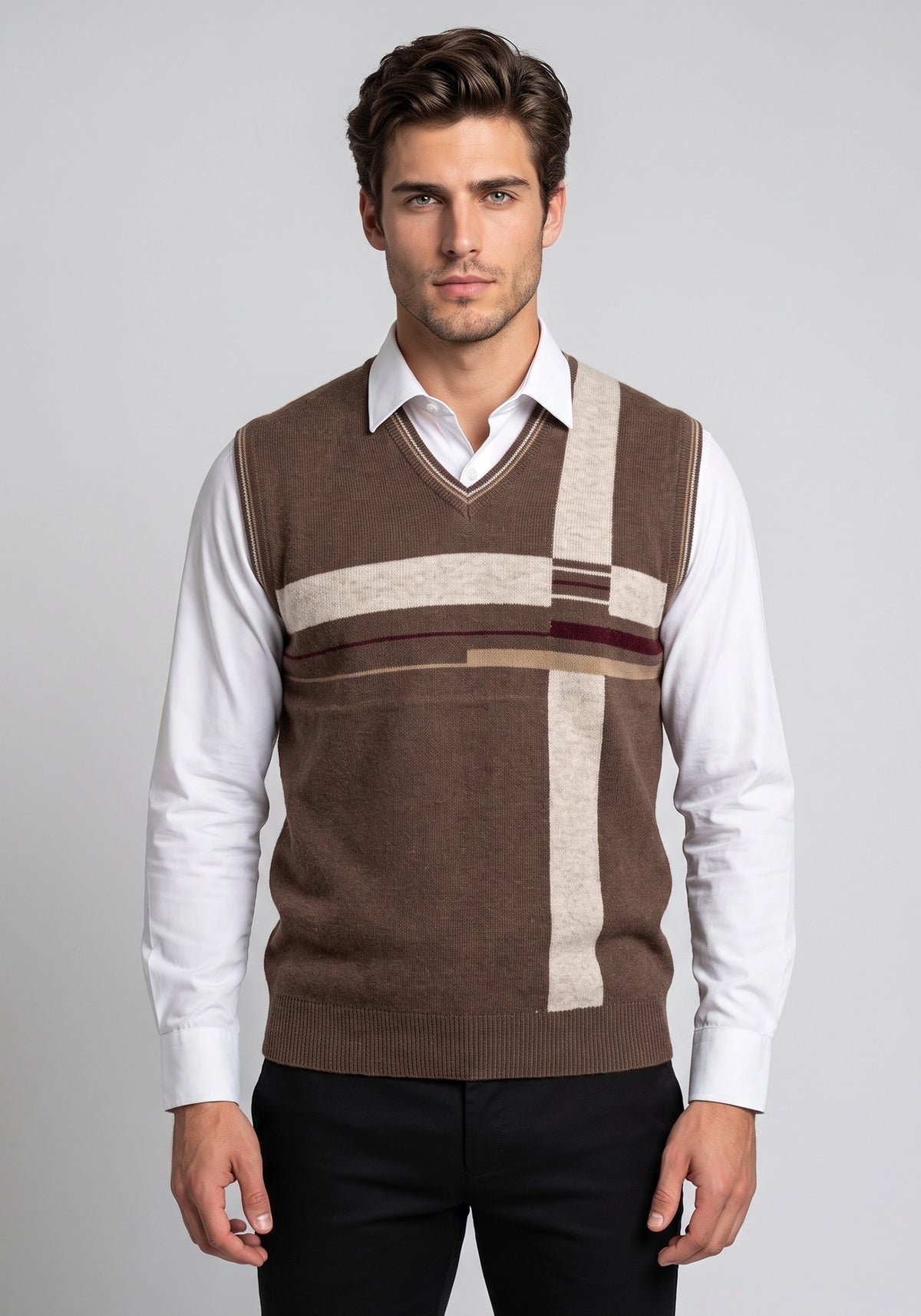 100% Lambswool Brown Sleeveless