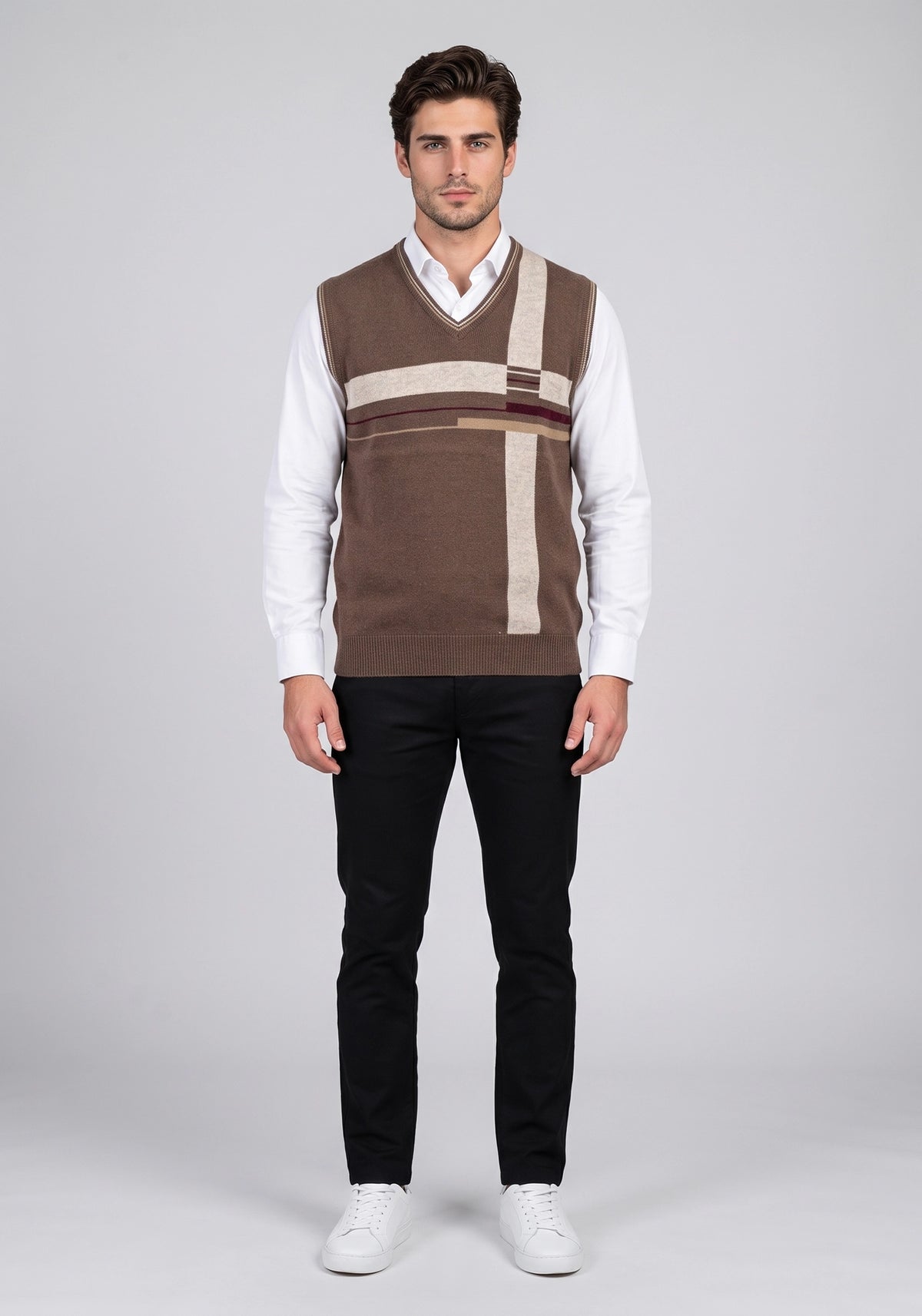 100% Lambswool Brown Sleeveless