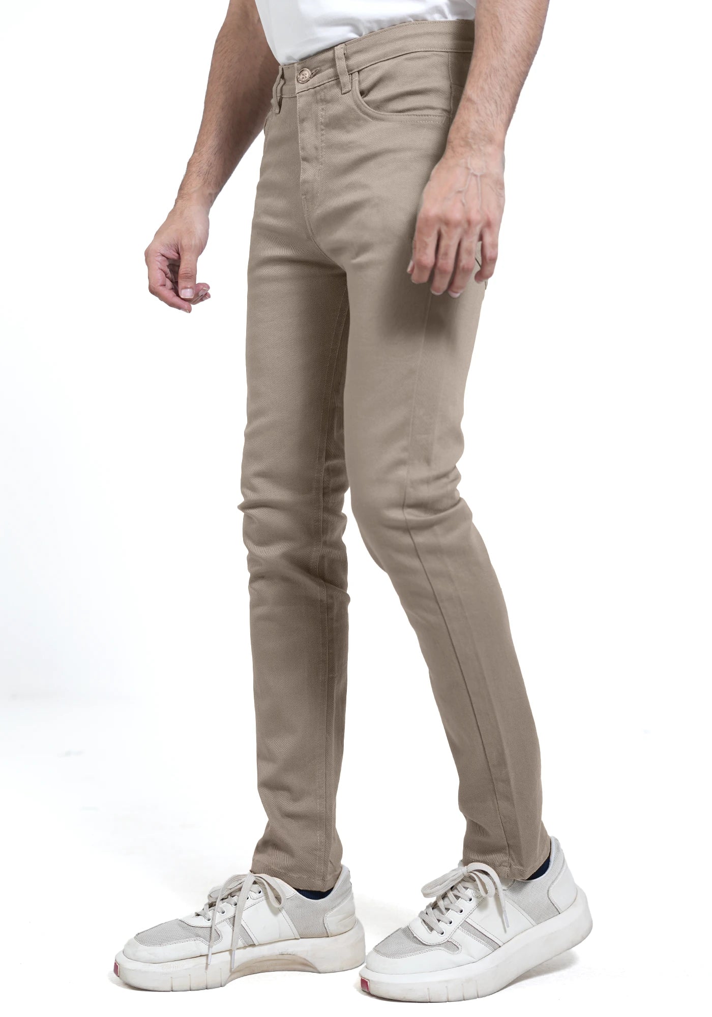 Fine Twill Fabric Five Pockets Lt Khaki Pants