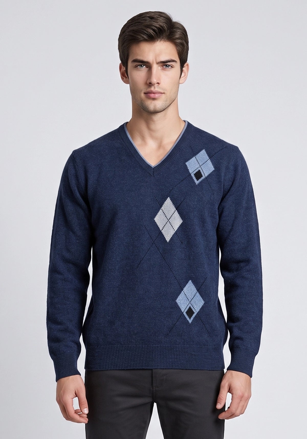 100% Lambswool Mid Navy Pullover