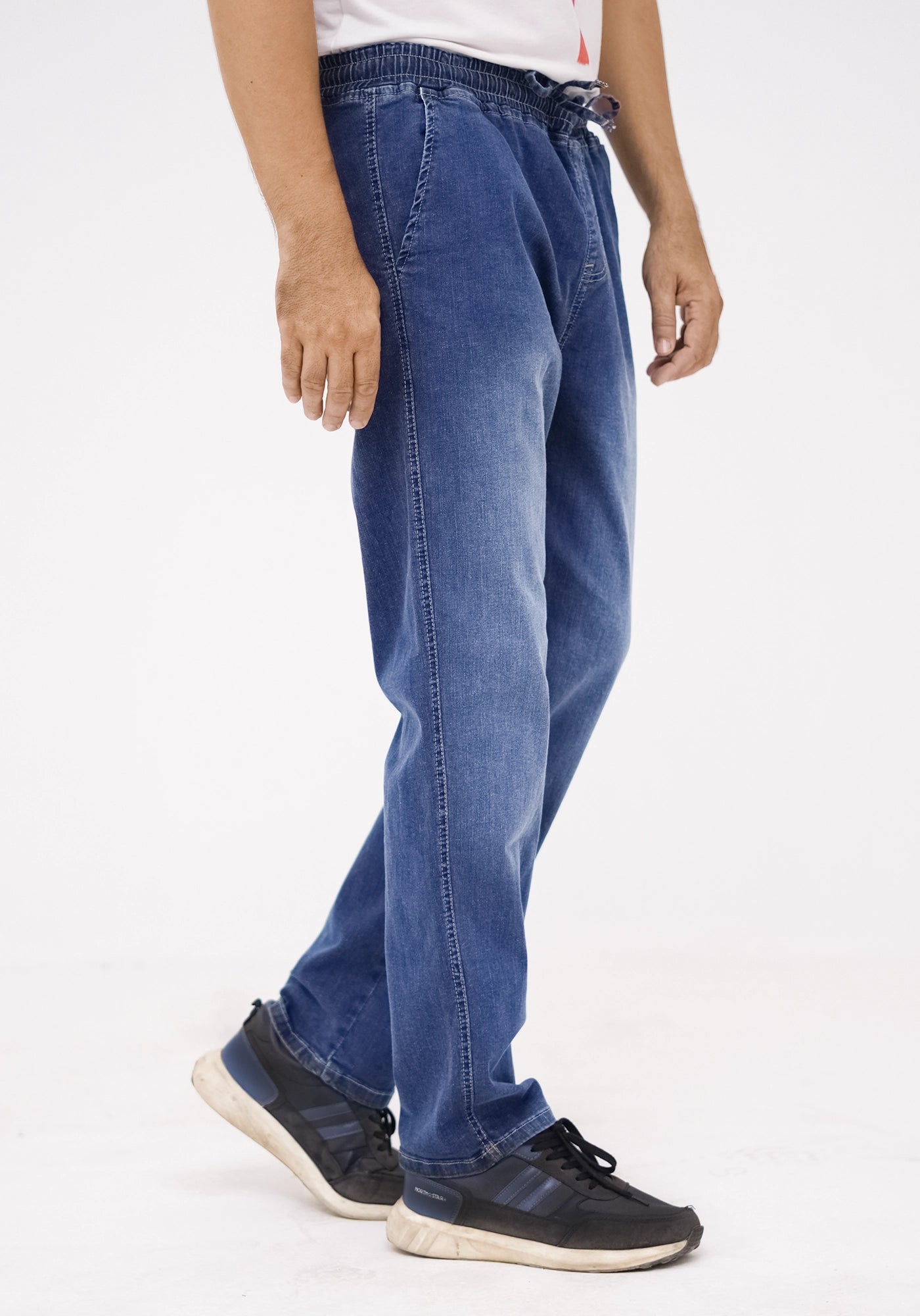 Men Relaxed Fit Drawstring Denim Jogger