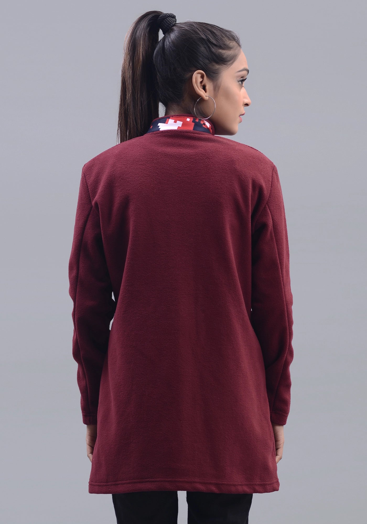 Ladies Maroon Polar Fleece Jacket