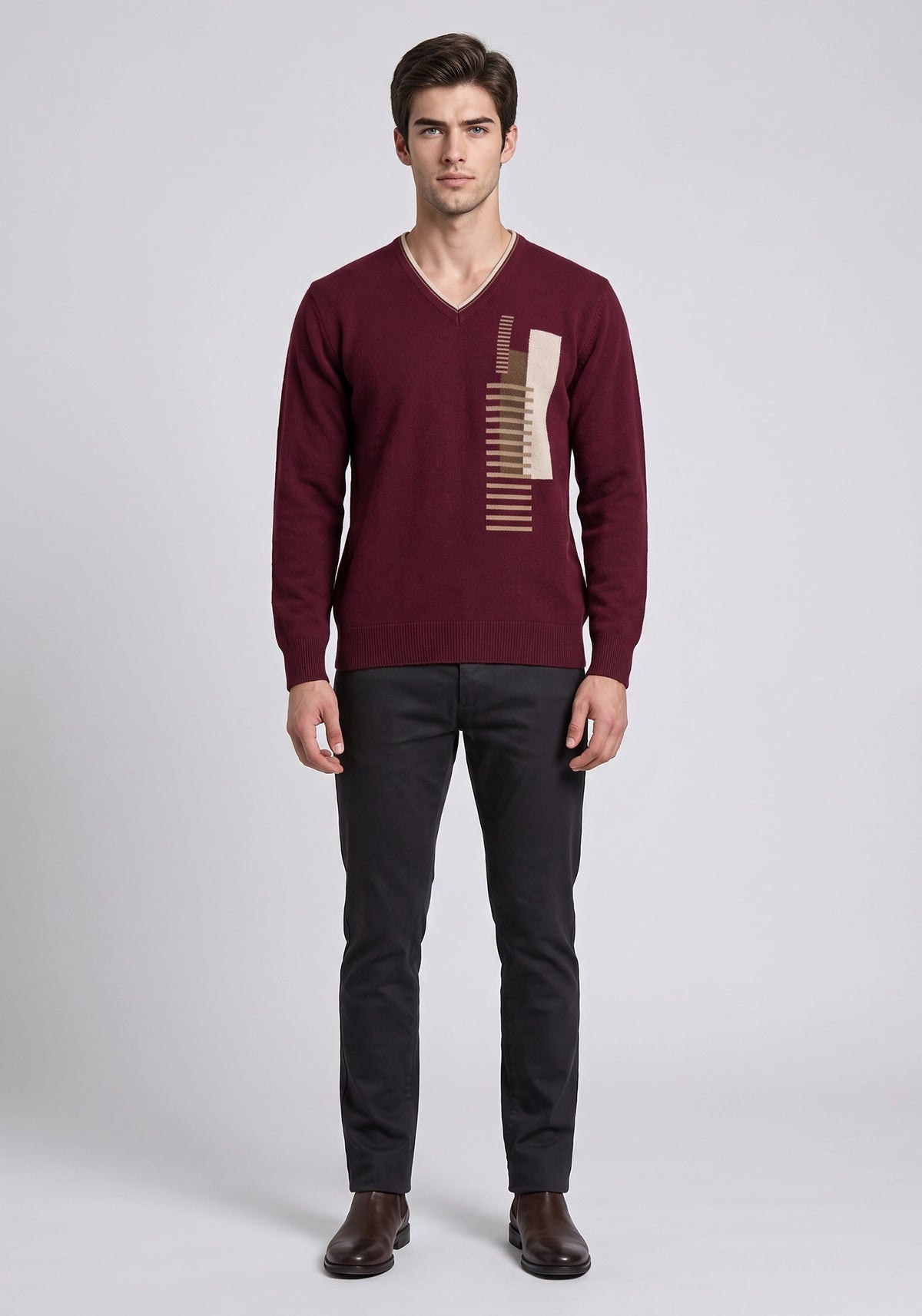 100% Lambswool Maroon Pullover