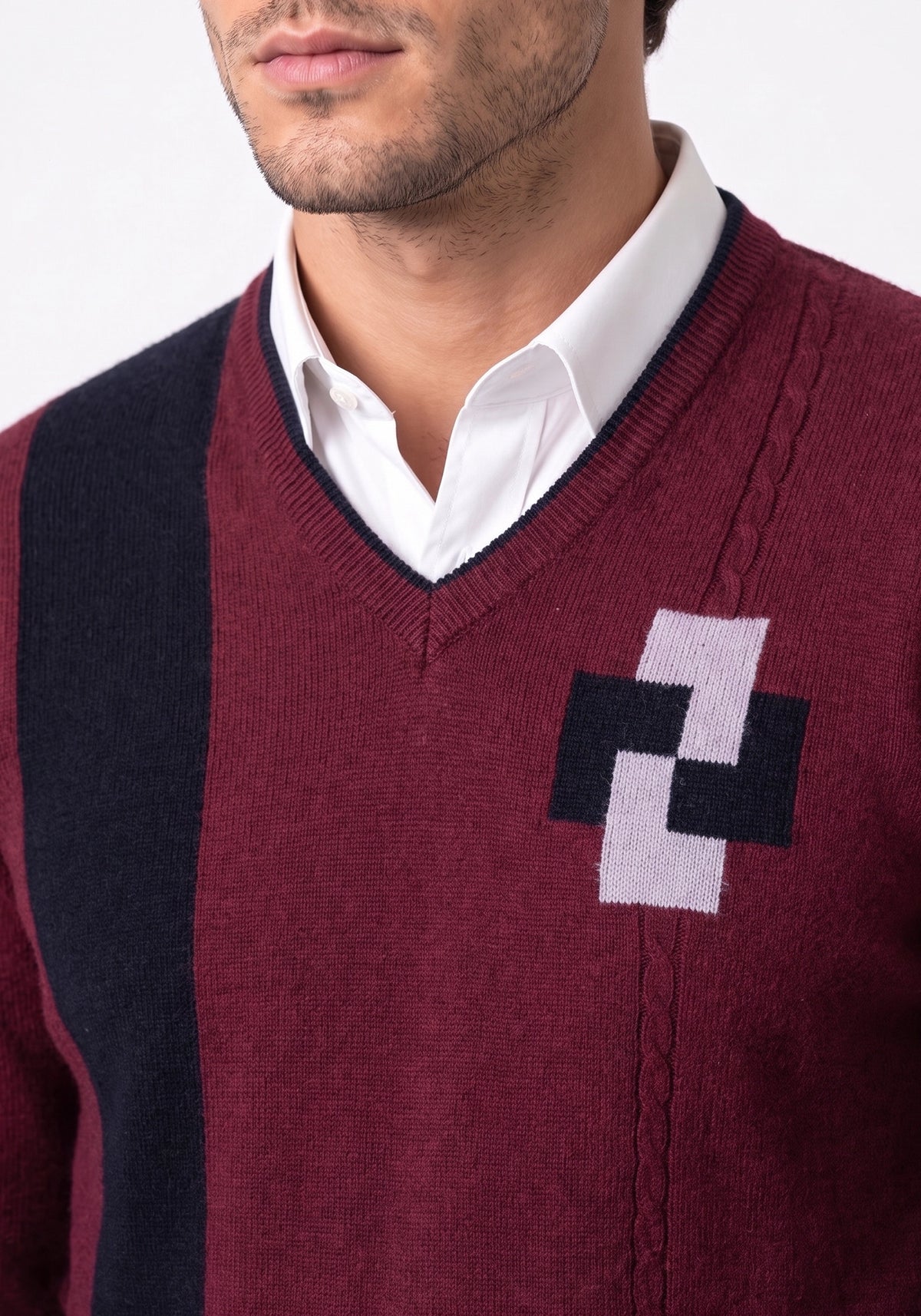100% Lambswool Maroon Pullover
