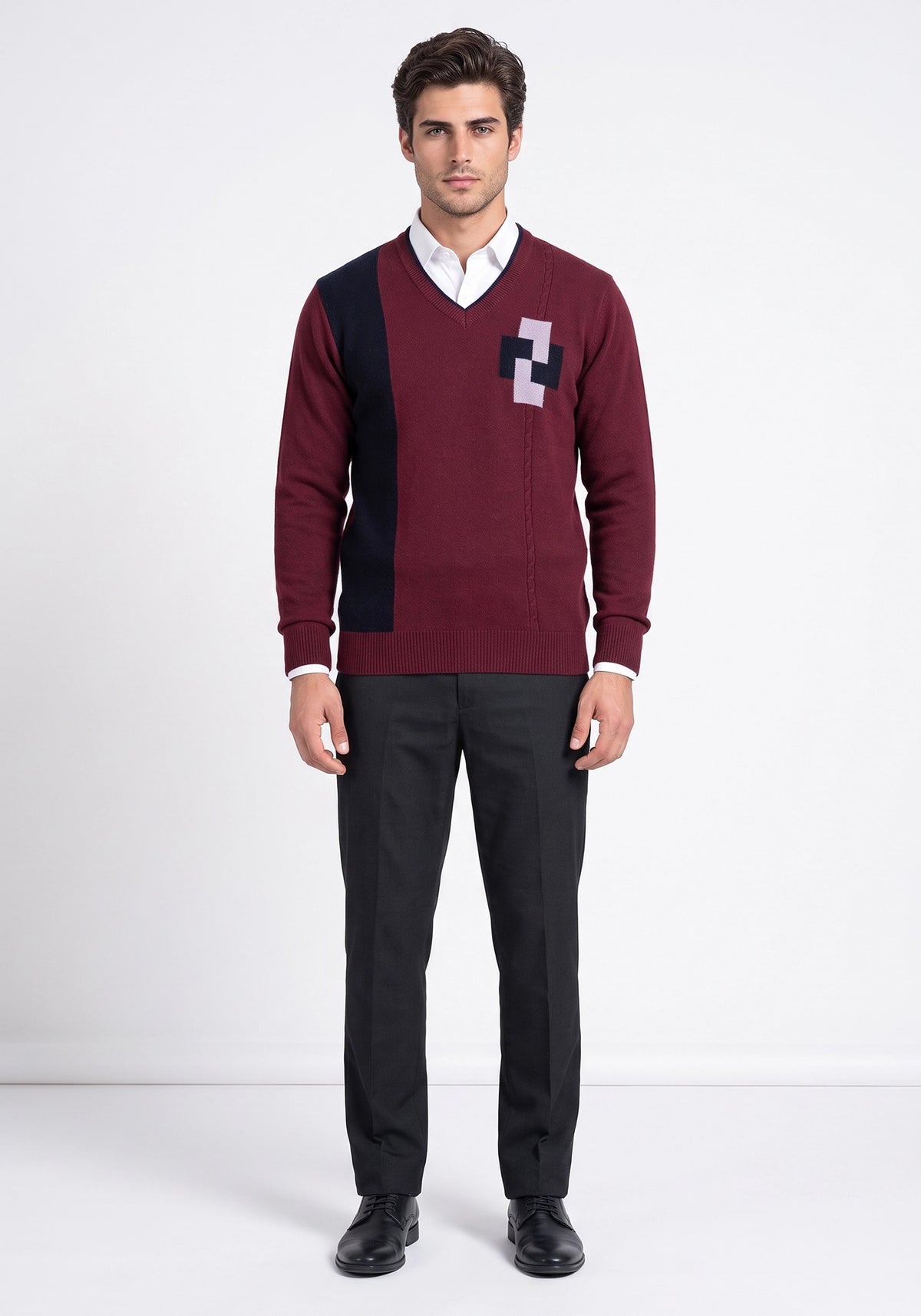 100% Lambswool Maroon Pullover