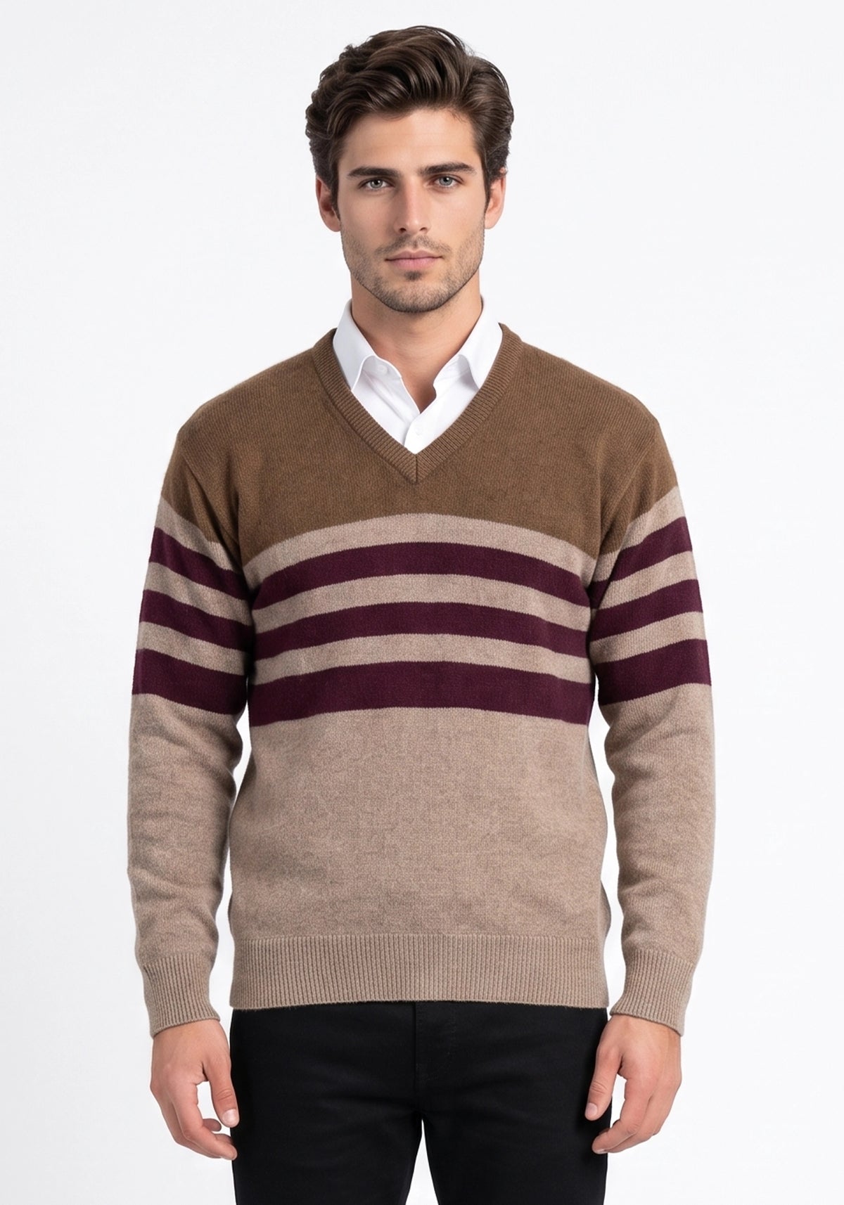 100% Lambswool Mix Brown Pullover