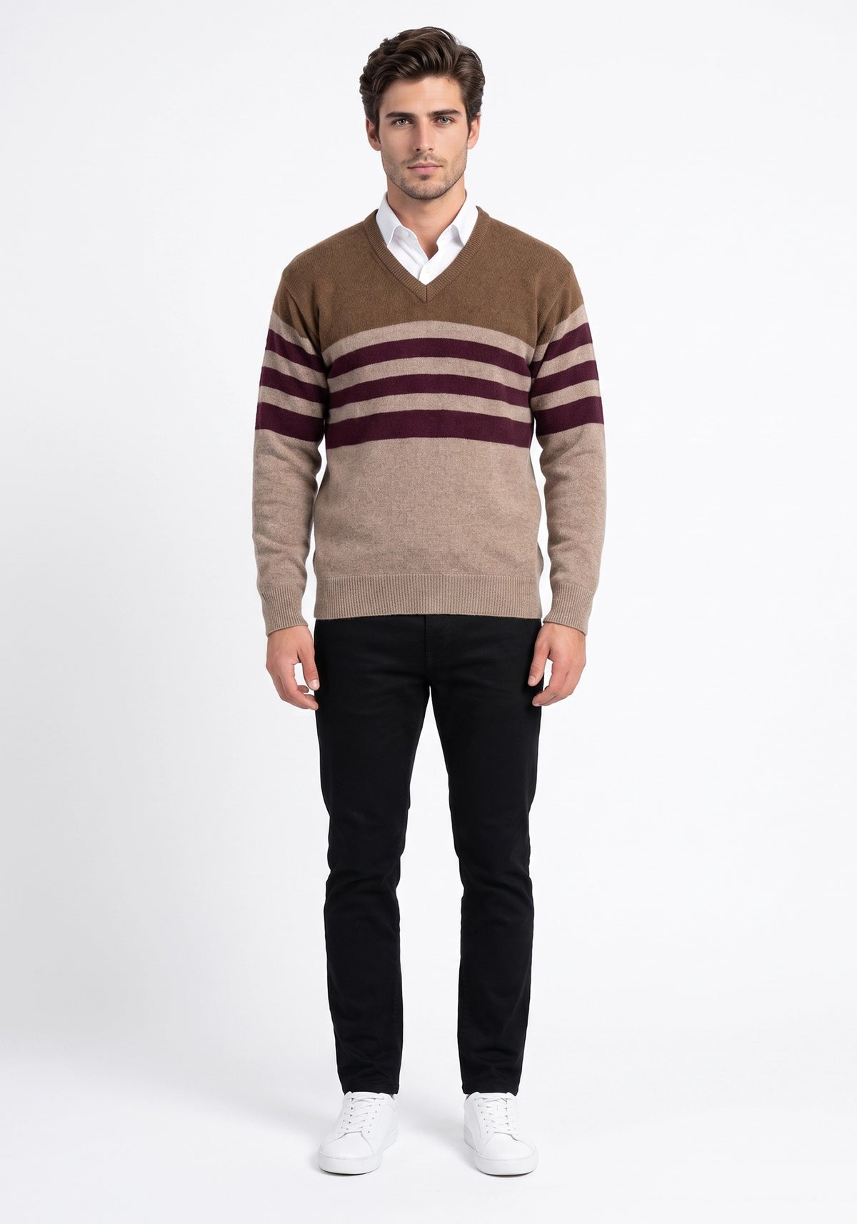 100% Lambswool Mix Brown Pullover