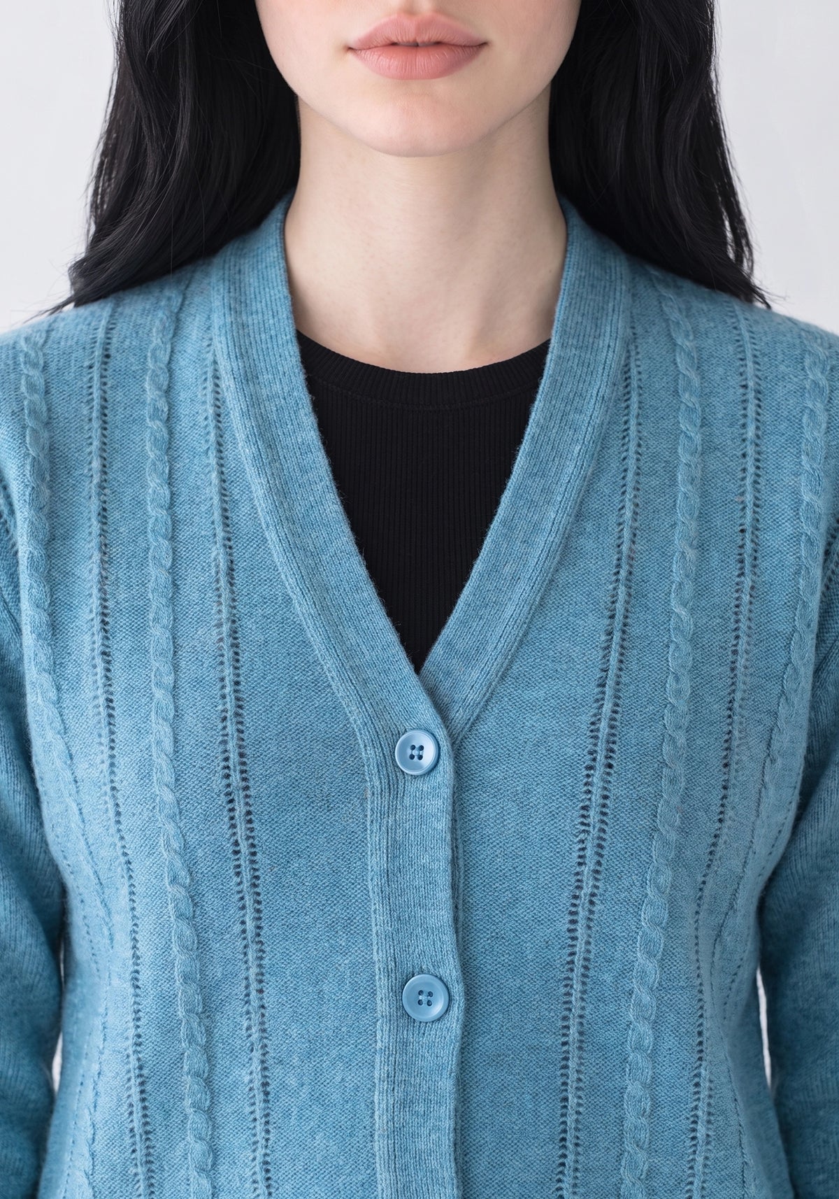 100% Lambswool Lt Green Cardigan
