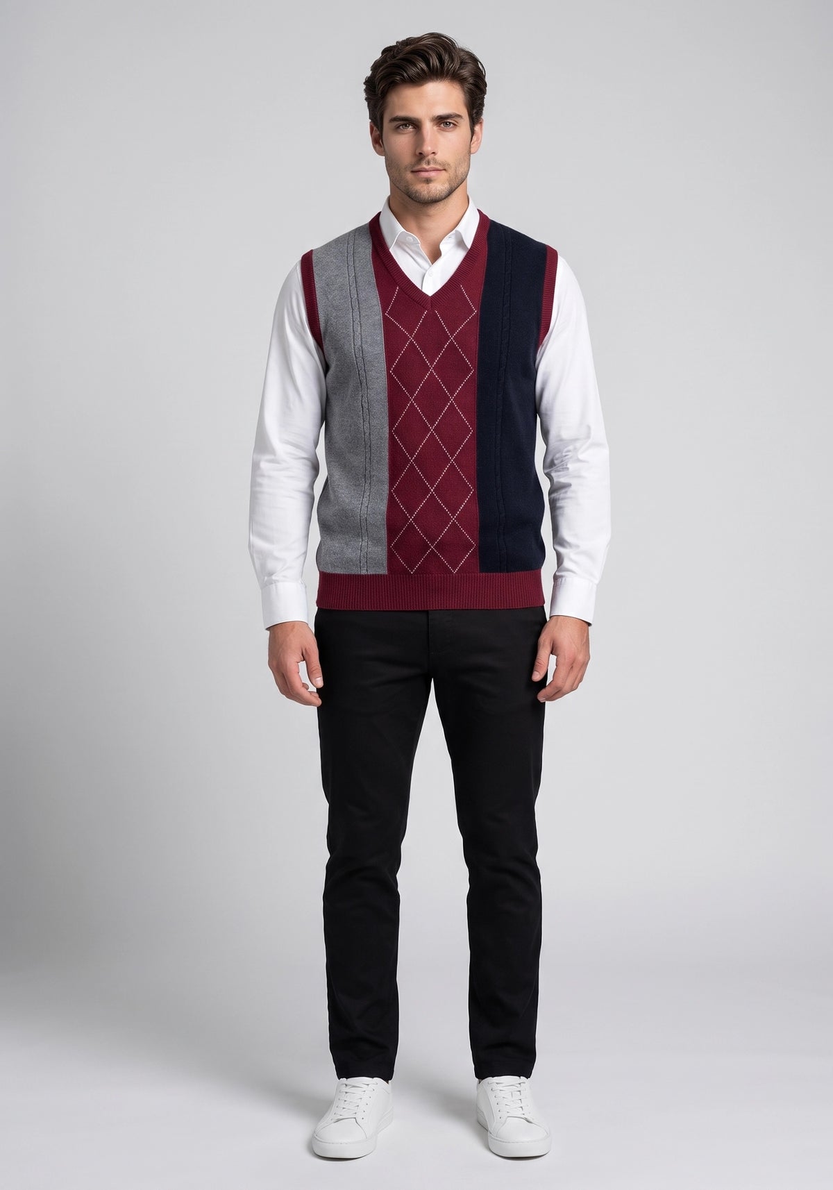 100% Lambswool Mix Maroon Sleeveless