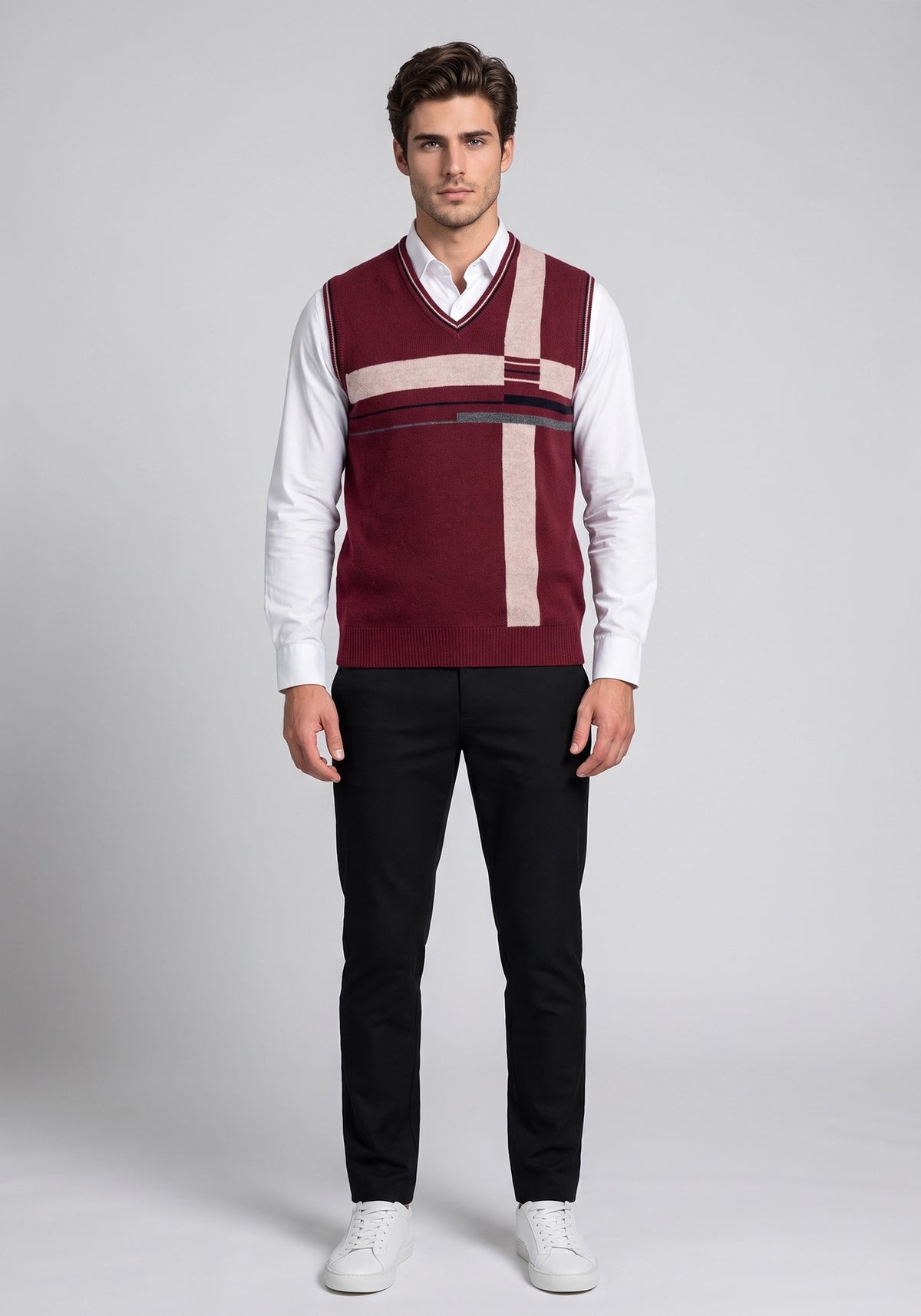 100% Lambswool Maroon Sleeveless