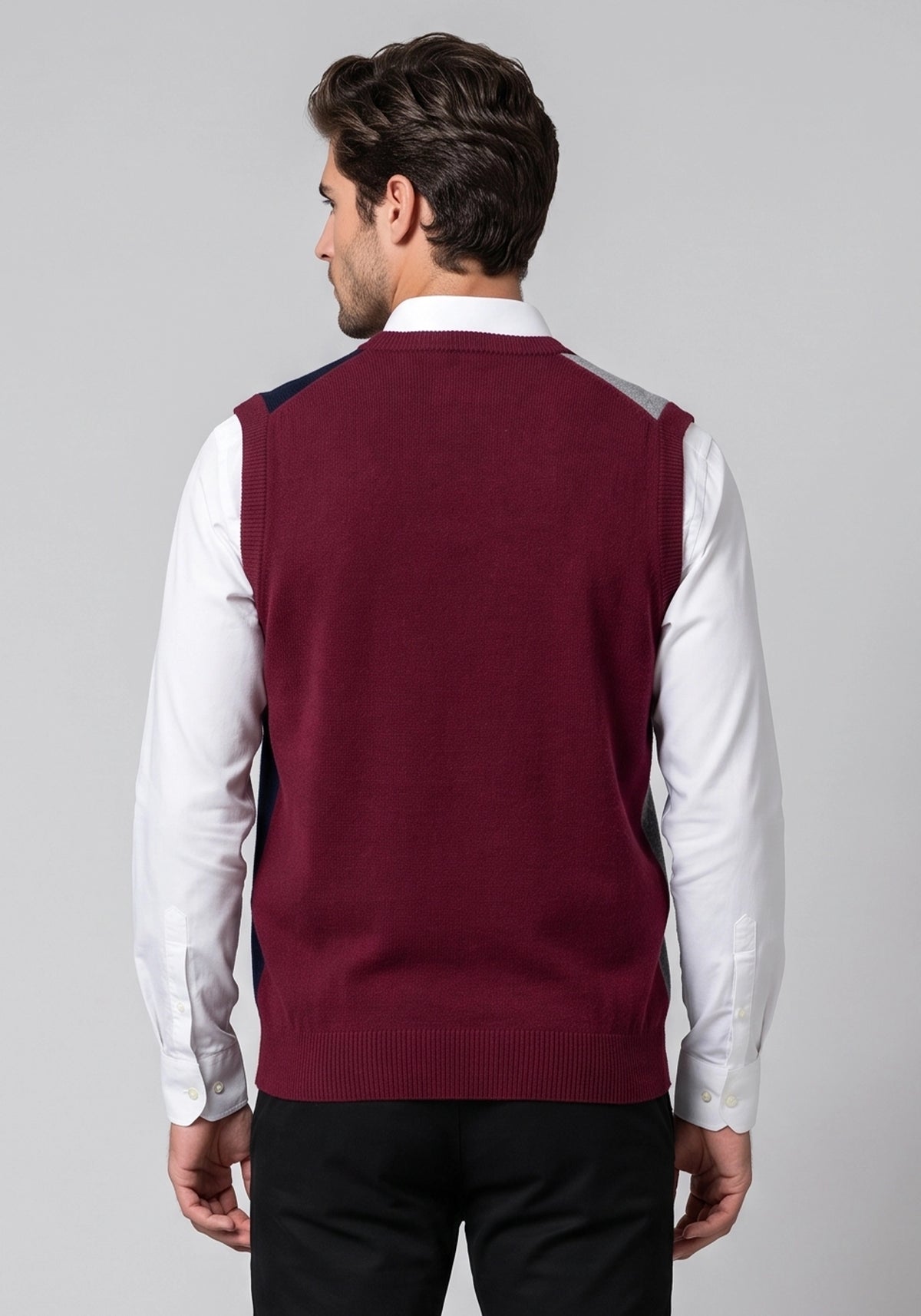 100% Lambswool Mix Maroon Sleeveless