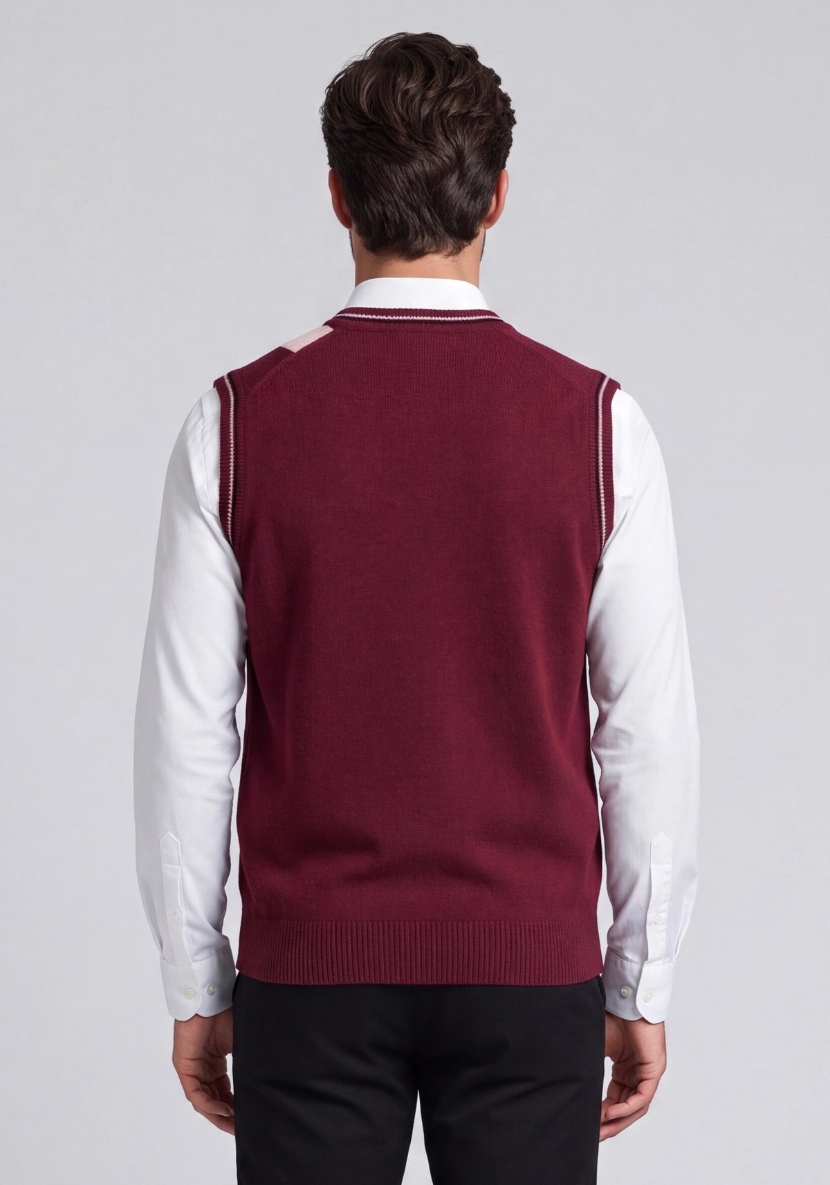 100% Lambswool Maroon Sleeveless