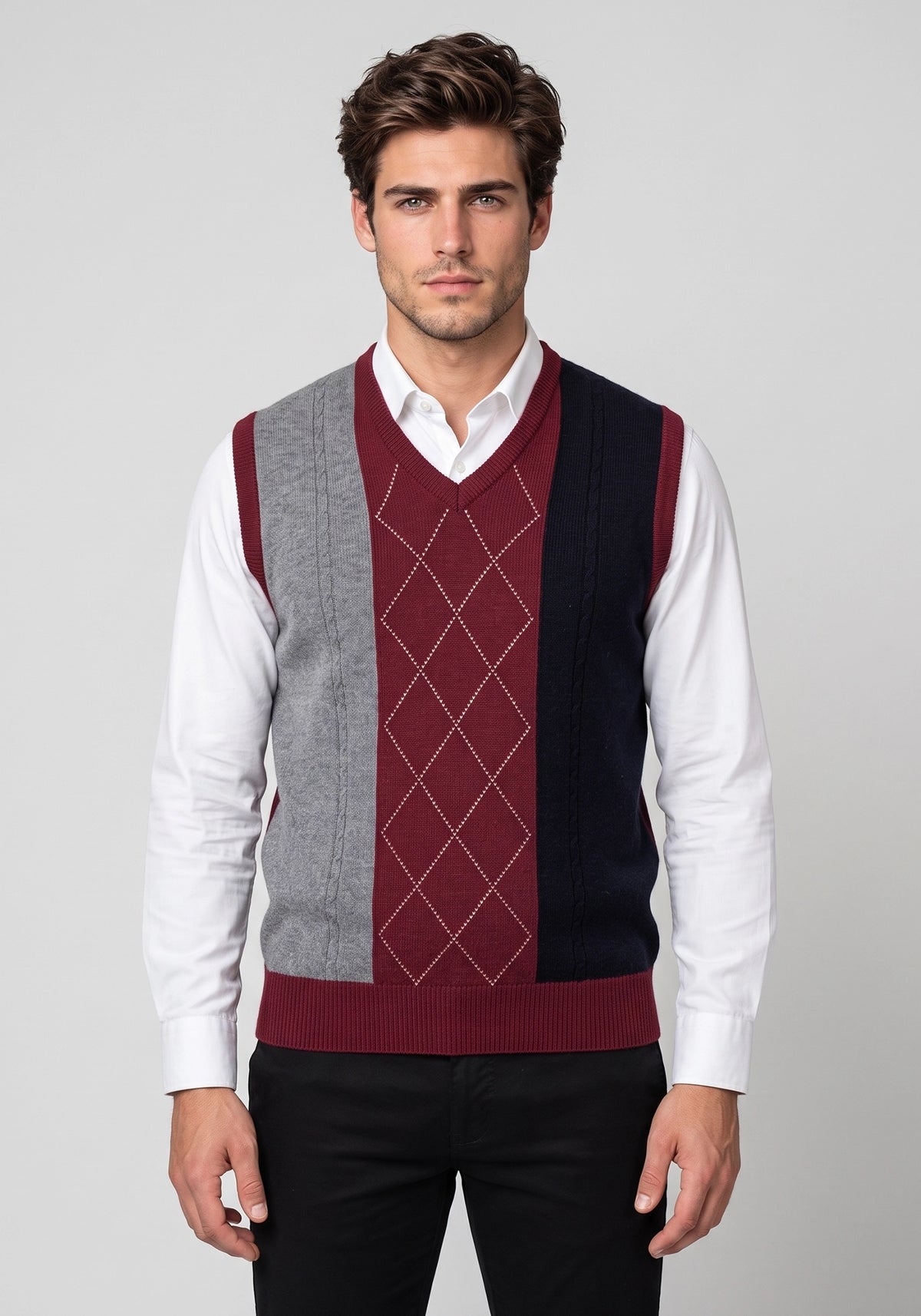 100% Lambswool Mix Maroon Sleeveless