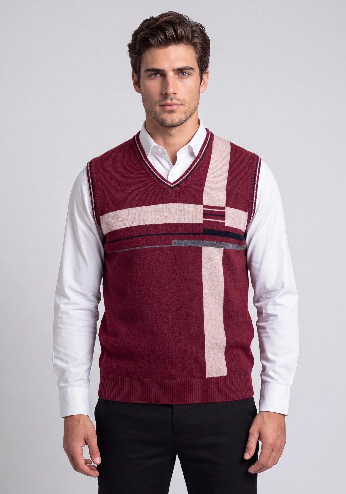 100% Lambswool Maroon Sleeveless