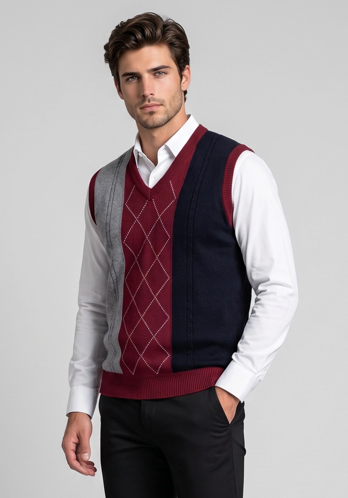 100% Lambswool Mix Maroon Sleeveless