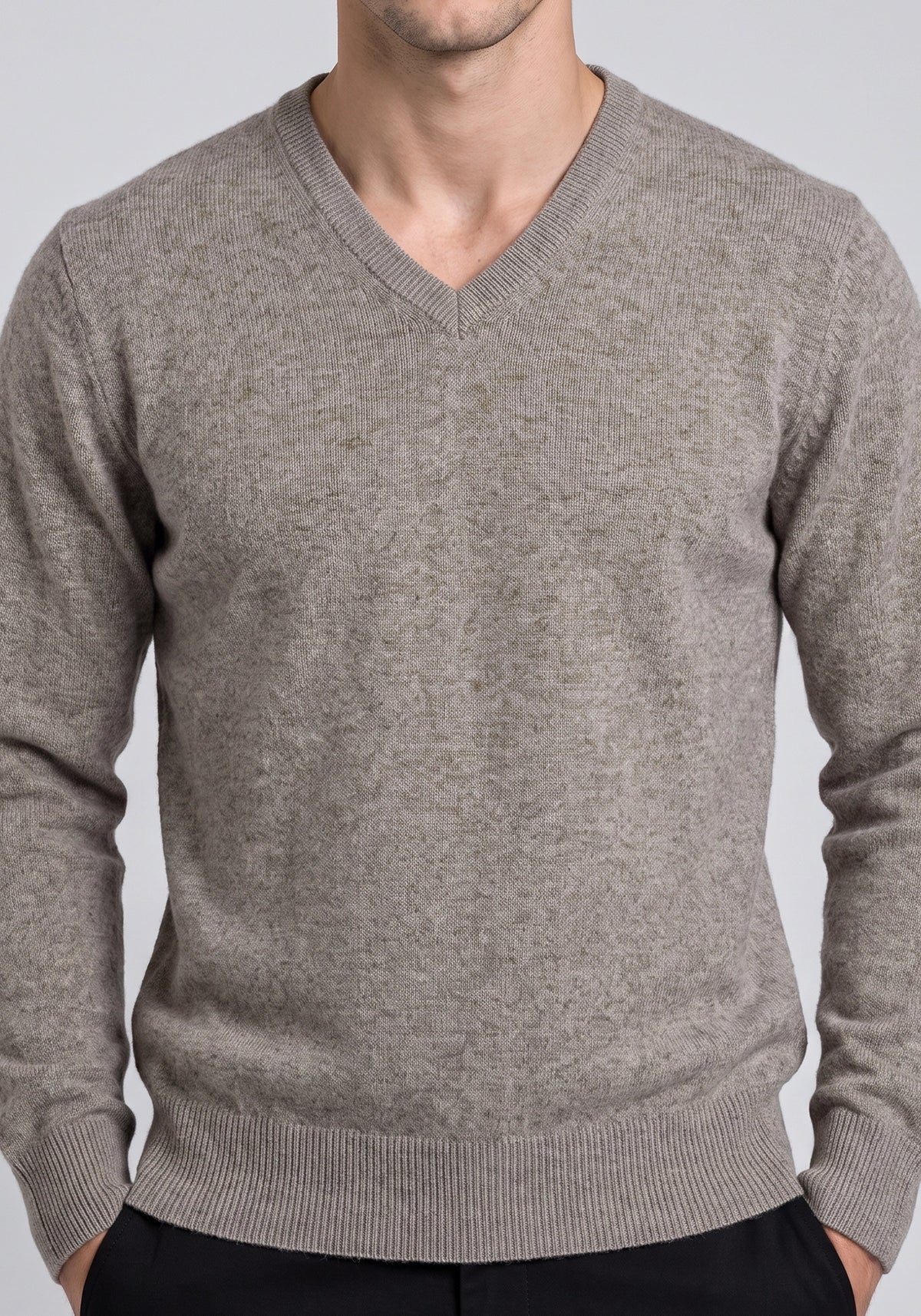 100% Lambswool Mushroom Plain Pullover