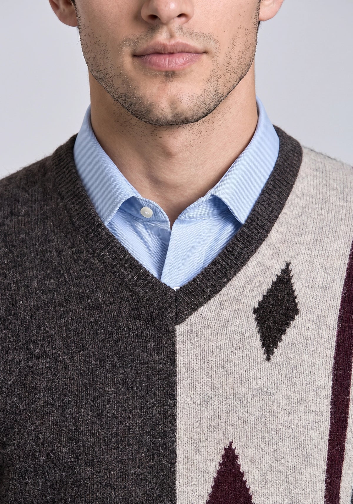 100% Lambswool Charcoal Brown Pullover