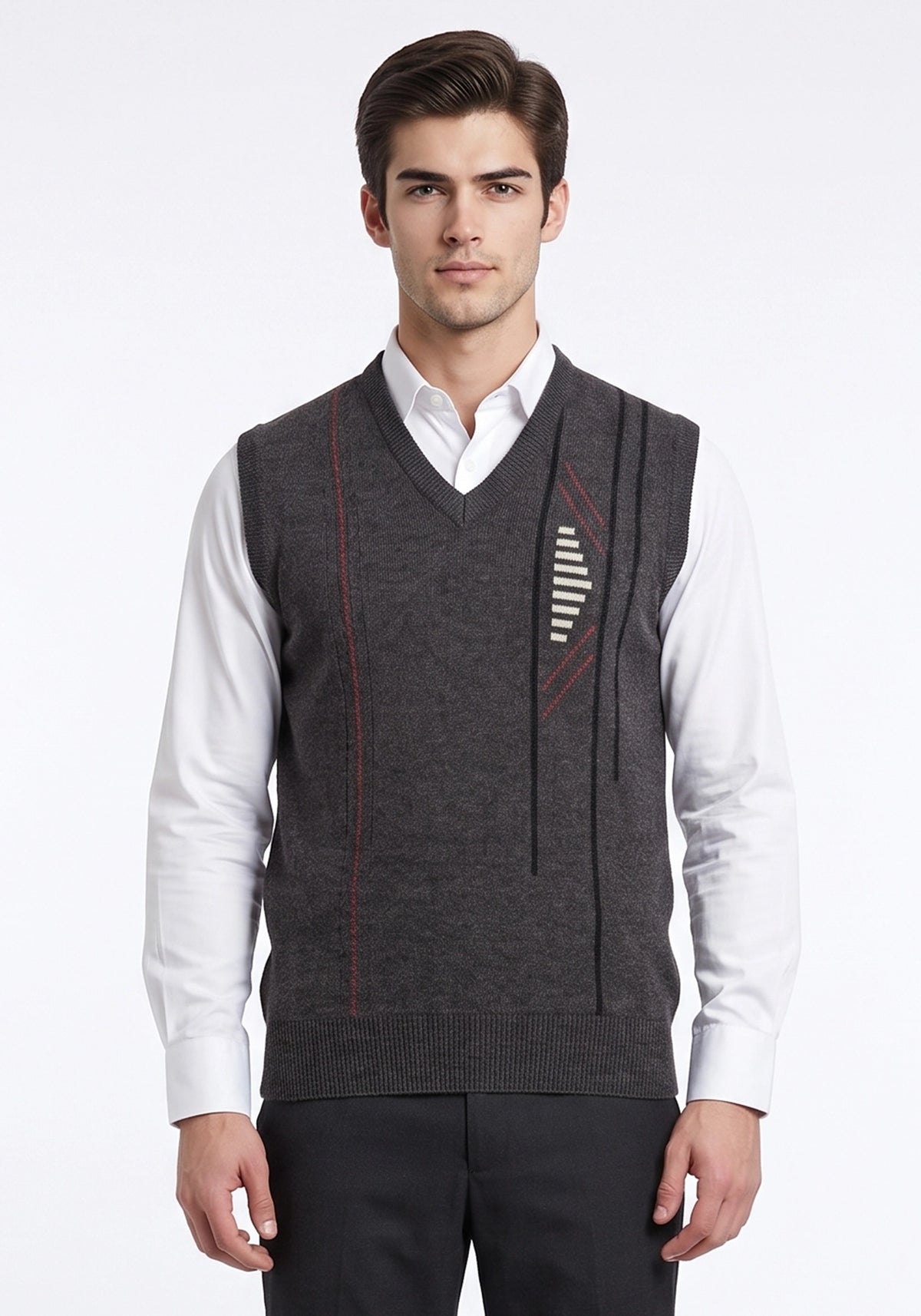 100% Lambswool Charcoal Black Sleeveless