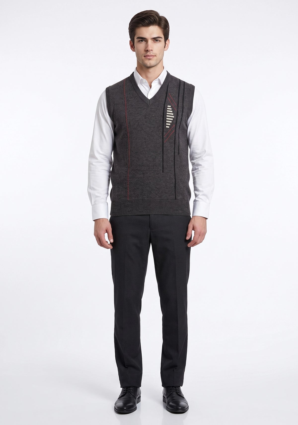 100% Lambswool Charcoal Black Sleeveless