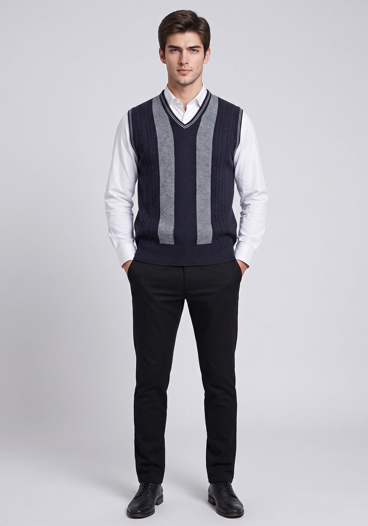 100% Lambswool N Blue Sleeveless