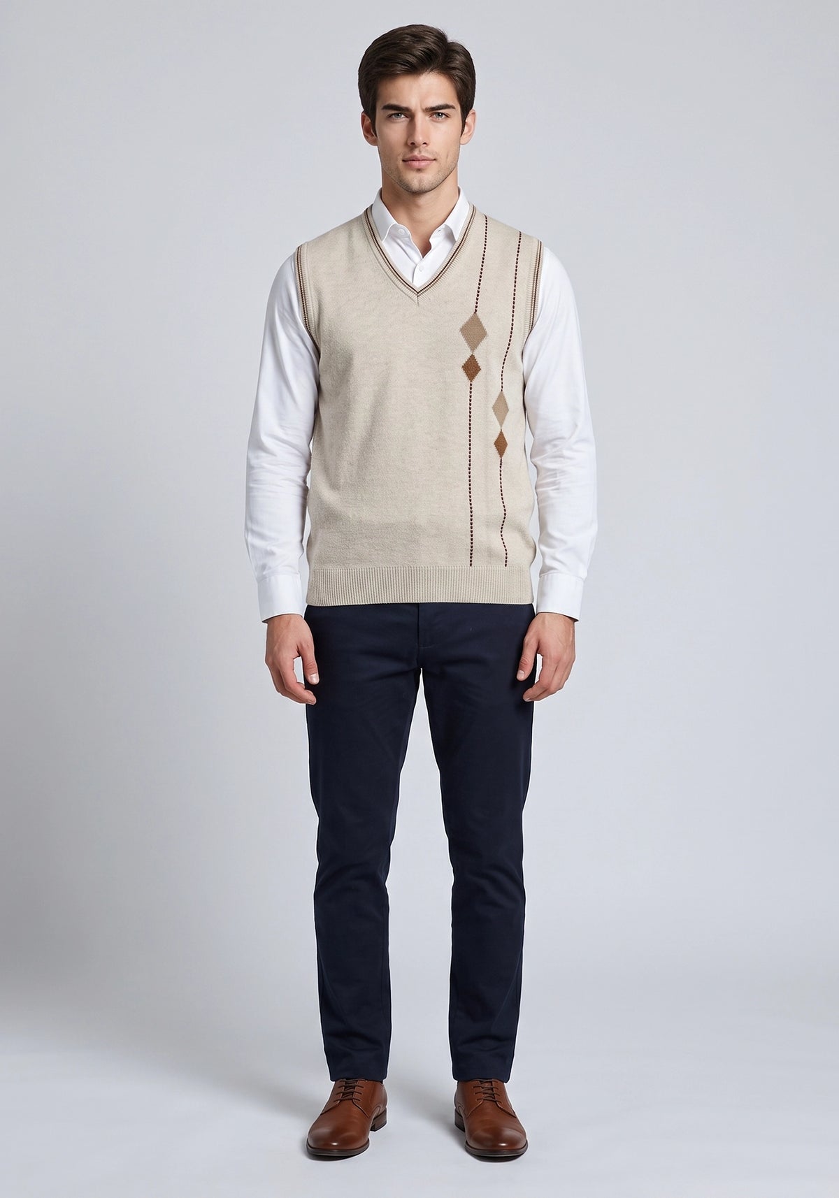 100% Lambswool LT Beige Sleeveless