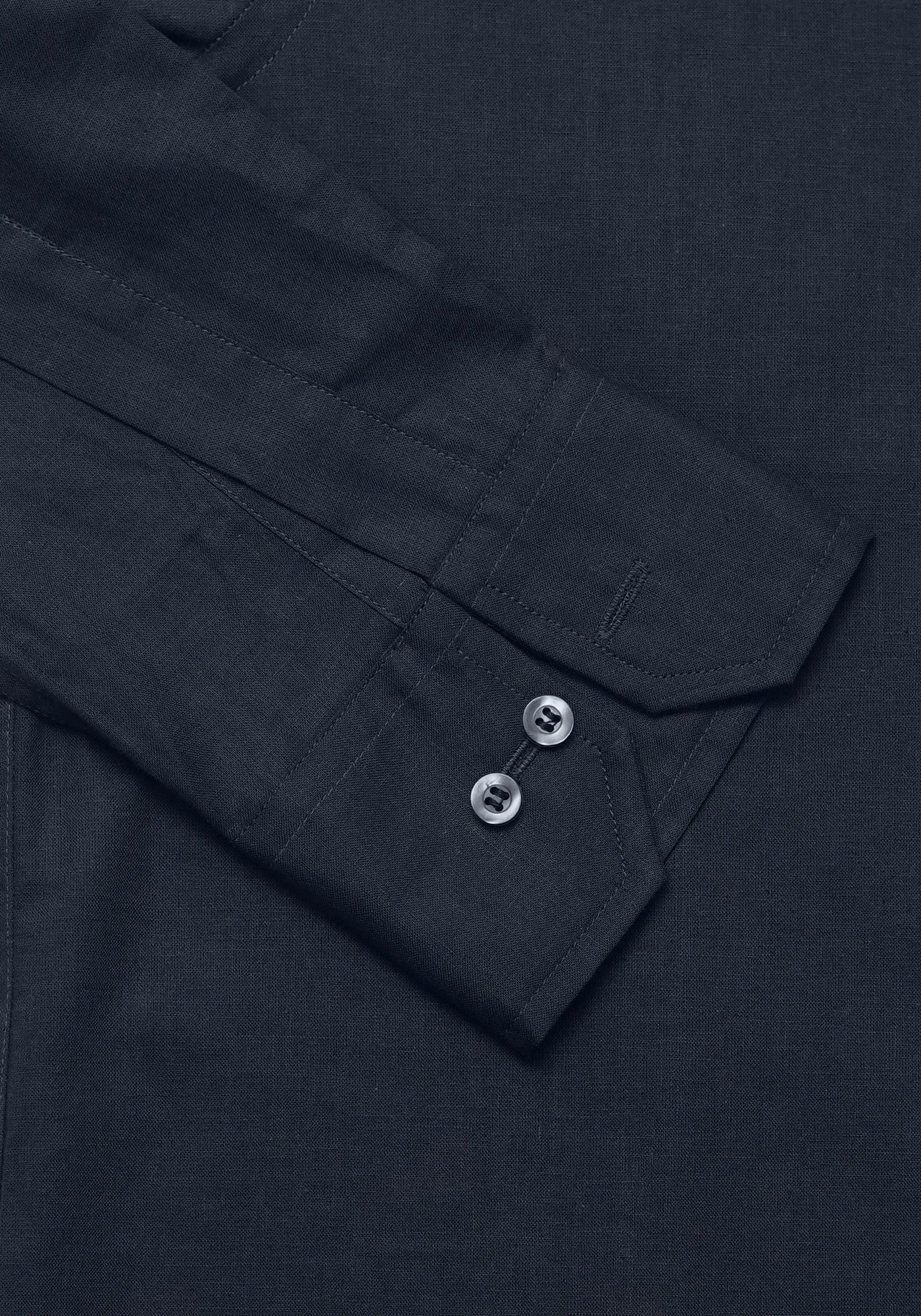 Linen Navy Blue Plain Formal Shirt