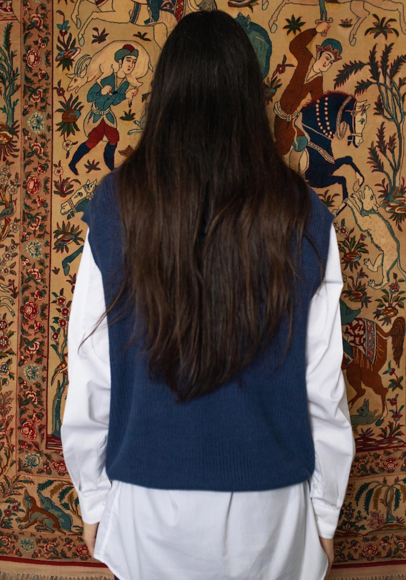 100% Cotton Ribbed Knit Sweater Vest