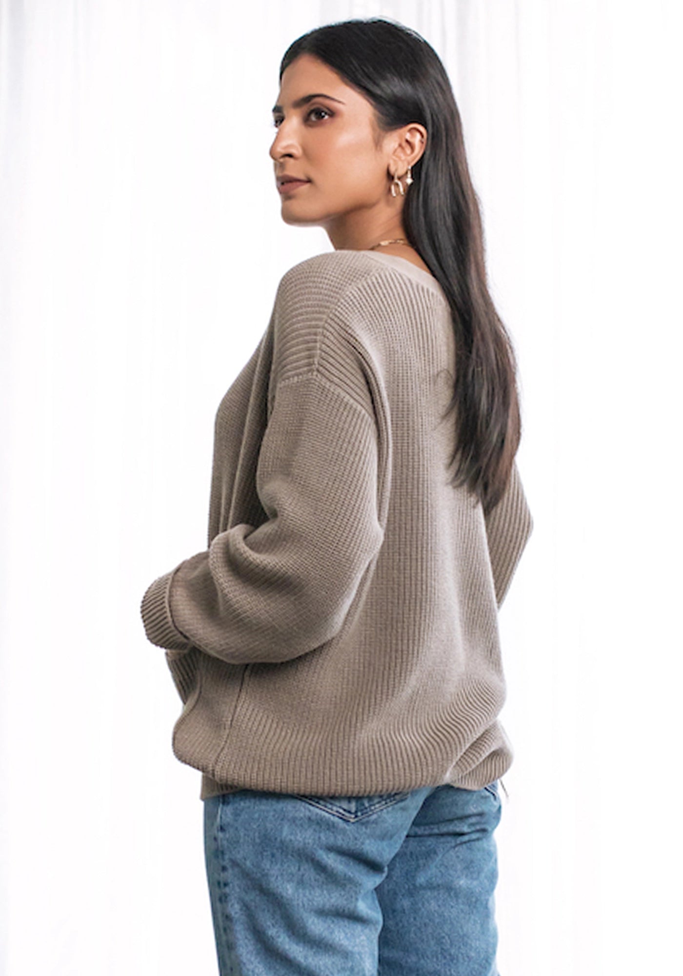 100% Cotton Knitted Button-Front Cardigan