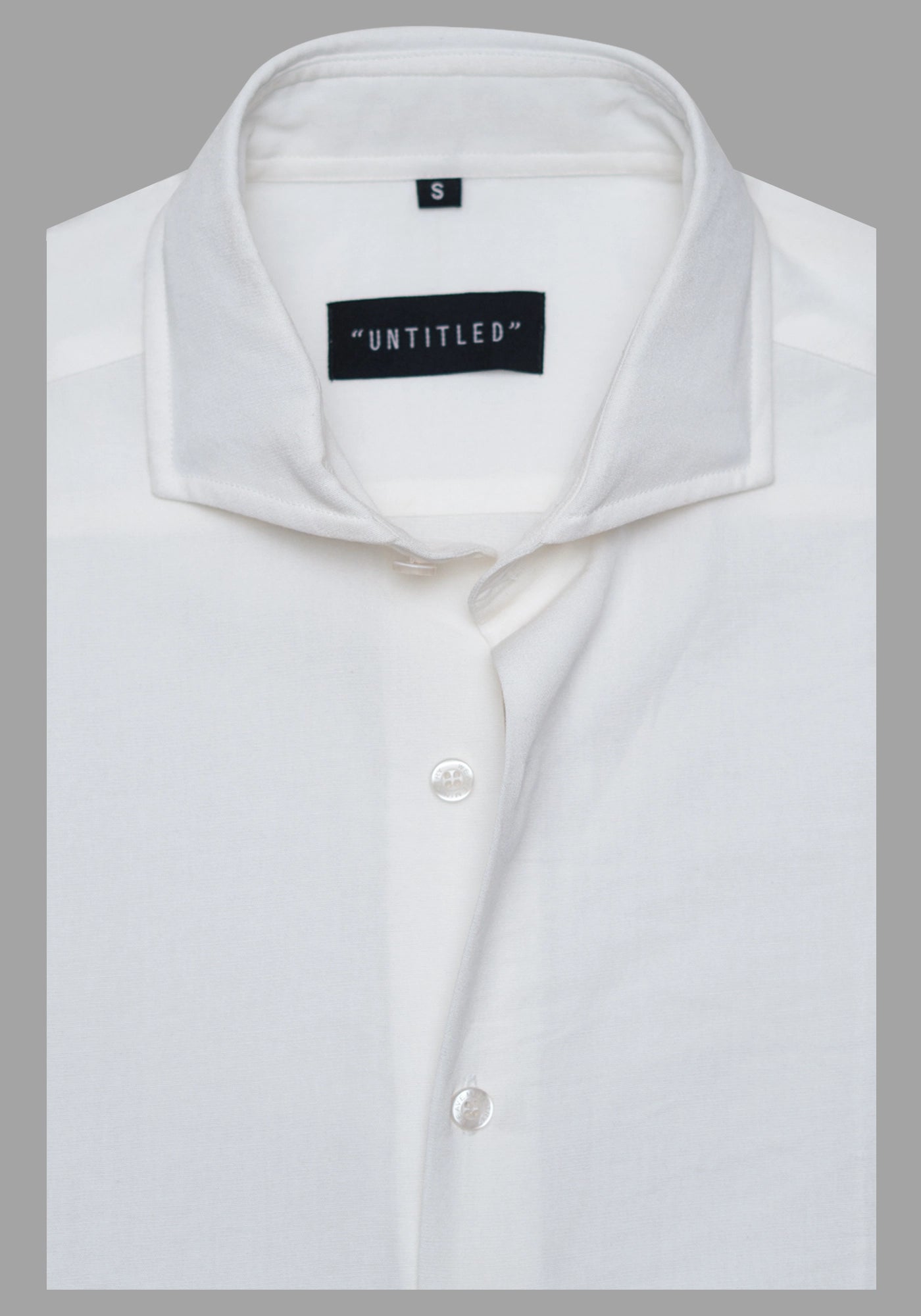 Linen Off White Plain Formal Shirt