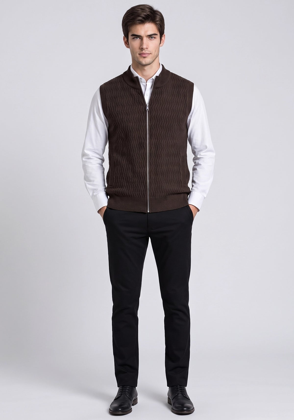 Soft Acrylic Wool Sleevless Zipper