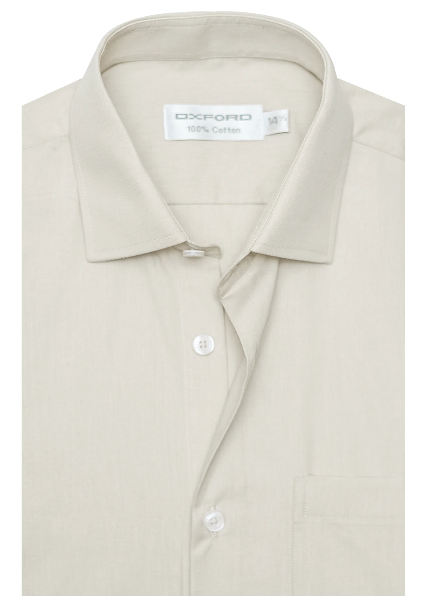 100% Cotton Plain Cream/Beige Formal Shirt