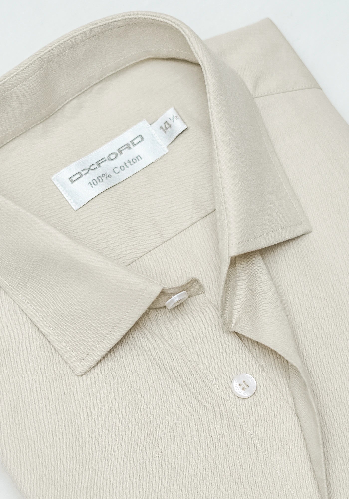 100% Cotton Plain Cream/Beige Formal Shirt