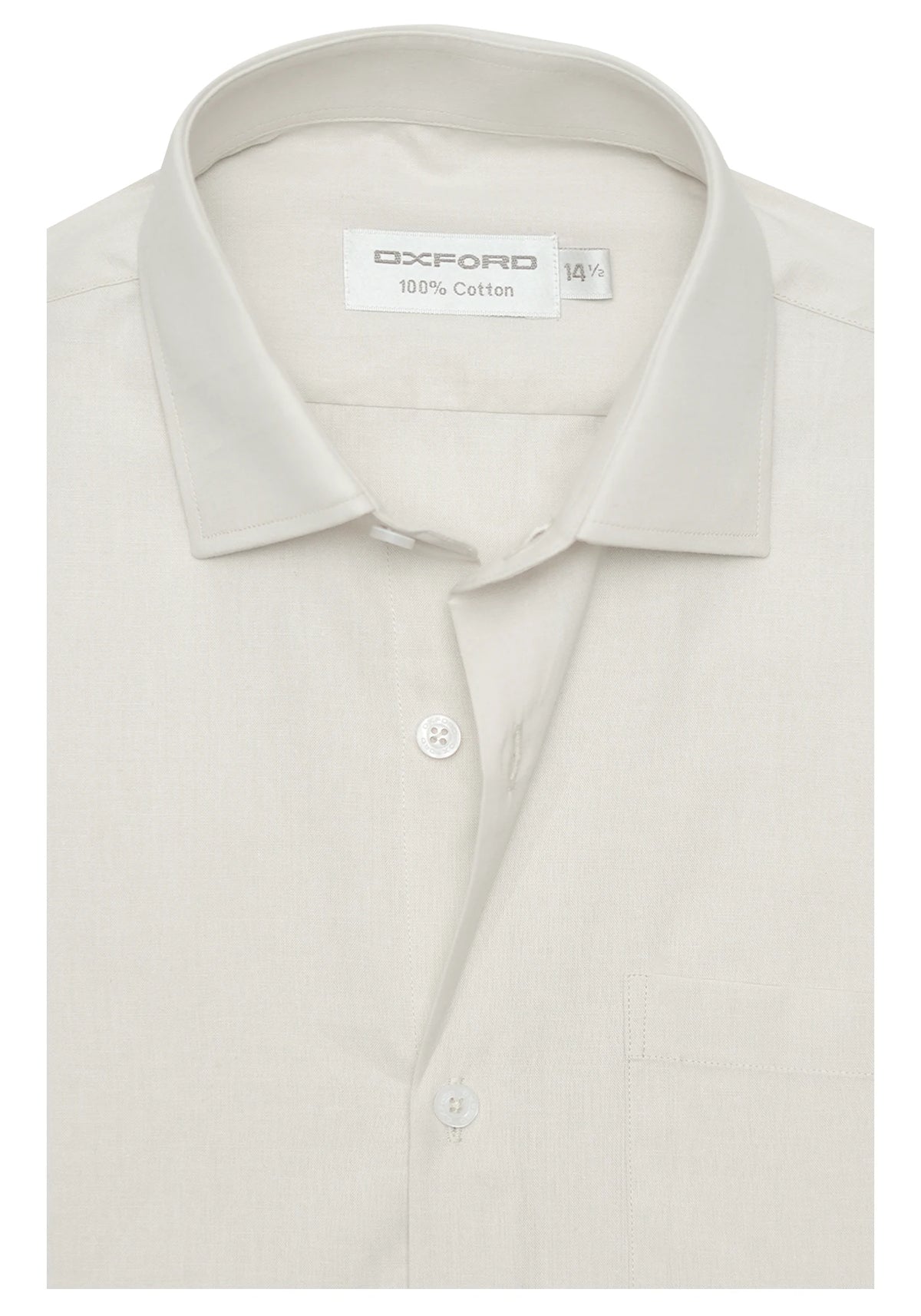 100% Cotton Plain Beige Formal Shirt