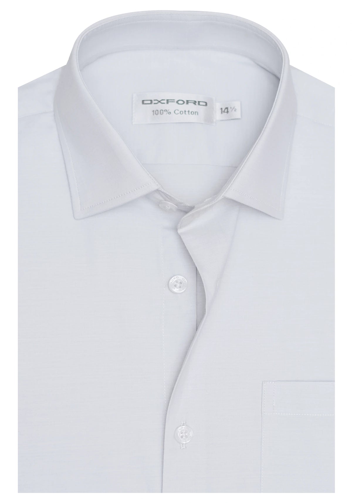 100% Cotton Self Light Gray Formal Shirt
