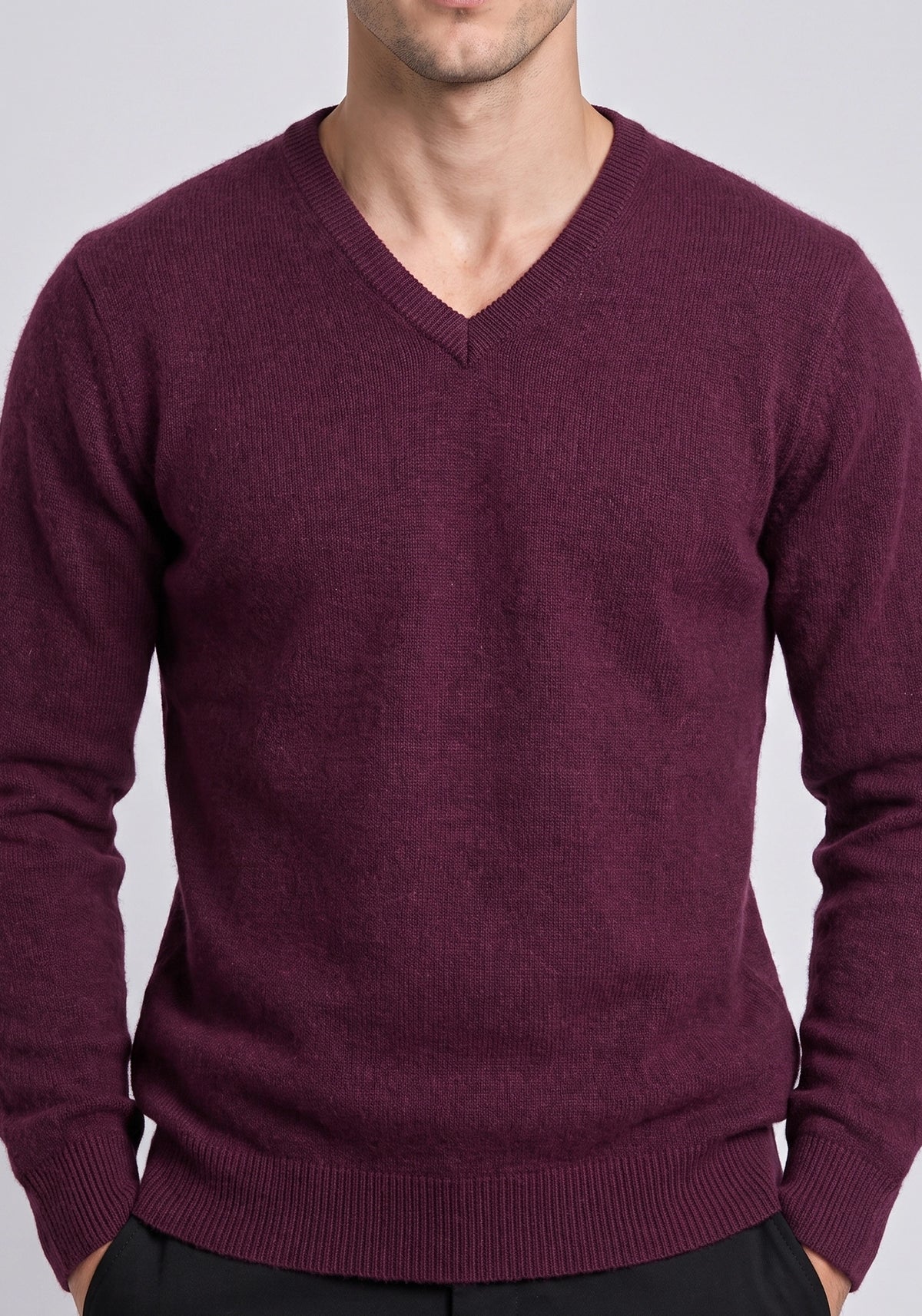 100% Lambswool Plum Plain Pullover