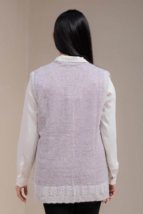 Soft Acrylic Wool Sleeveless Cardigan
