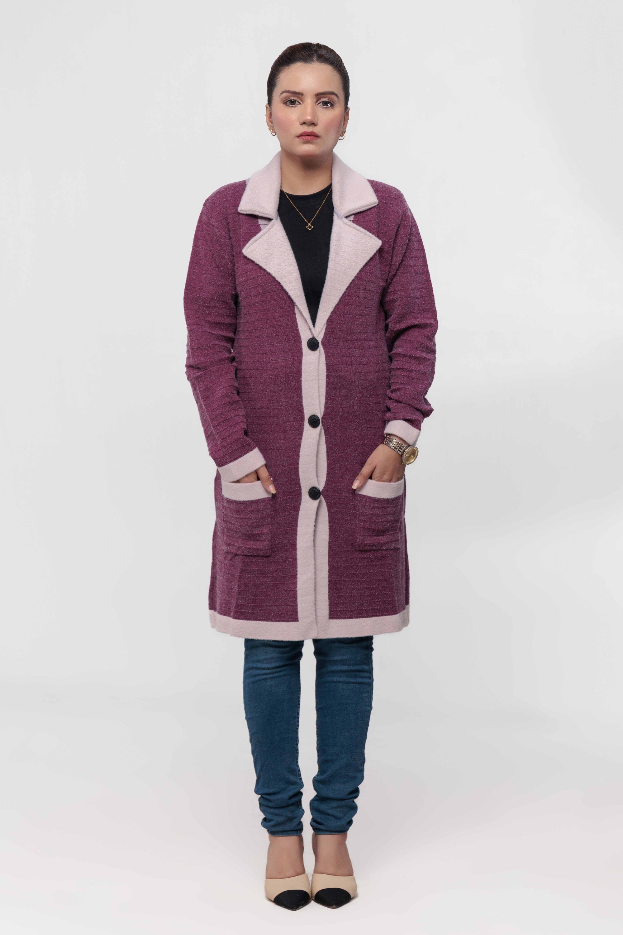 Acrylic Wool Long Coat