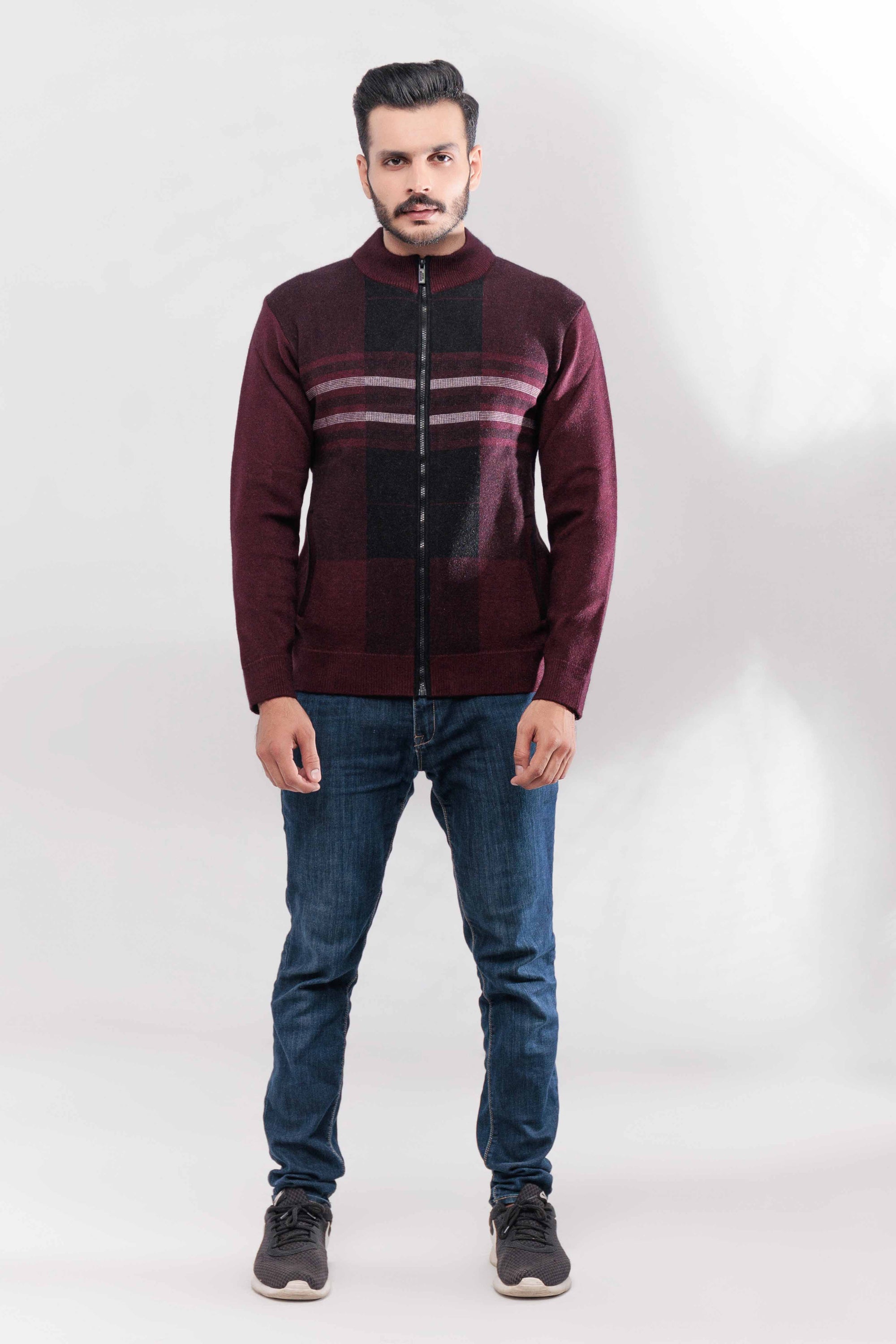 Soft Acrylic Wool Zipper Sweater