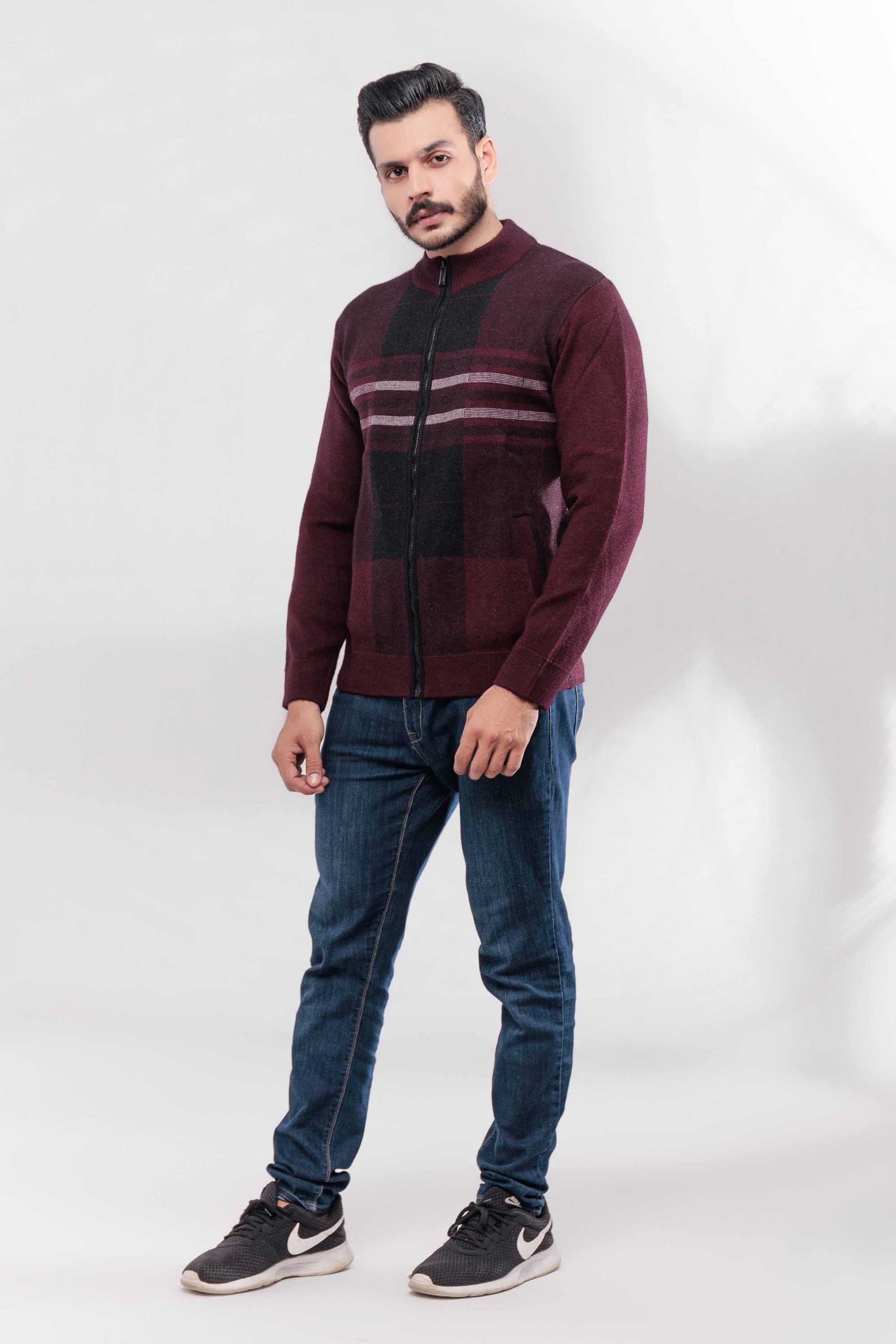 Soft Acrylic Wool Zipper Sweater
